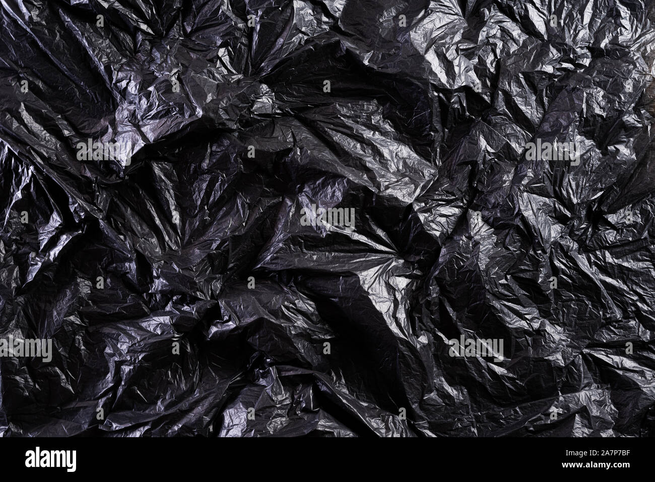 Top view of Black plastic bag texture and background. Reduction of plastic  bags for natural treatment. Recycle and World Environment Day concept Stock  Photo - Alamy