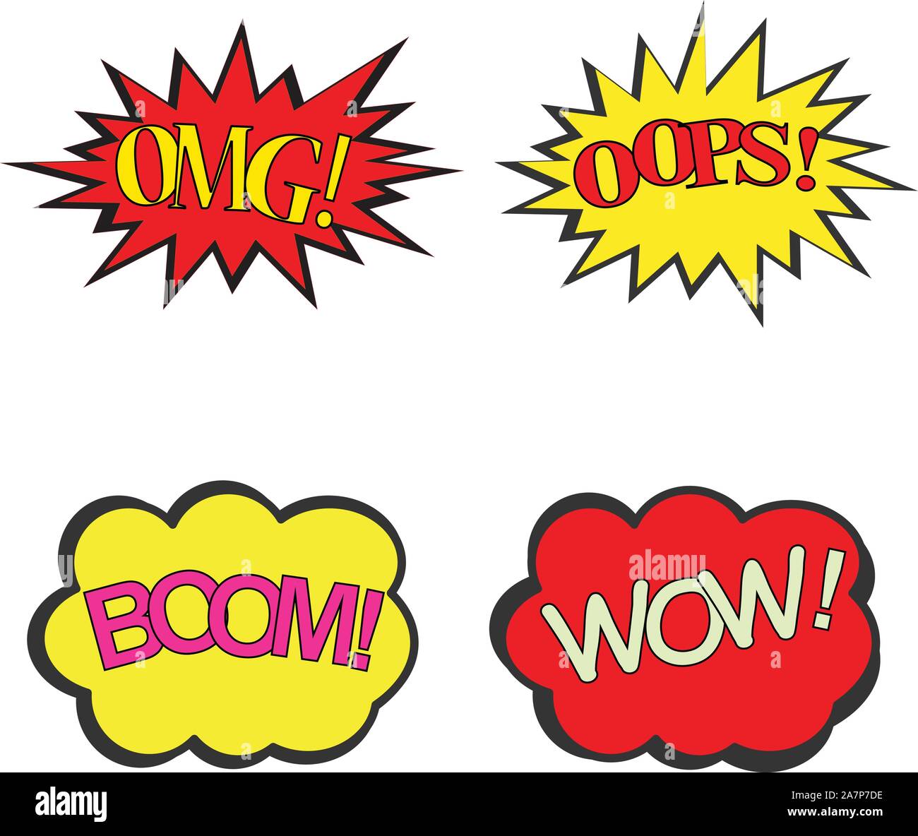 set of comic text effects pop art style. flat style. comic icon for your  web site design, logo, app, UI. comic symbol Stock Vector Image & Art -  Alamy
