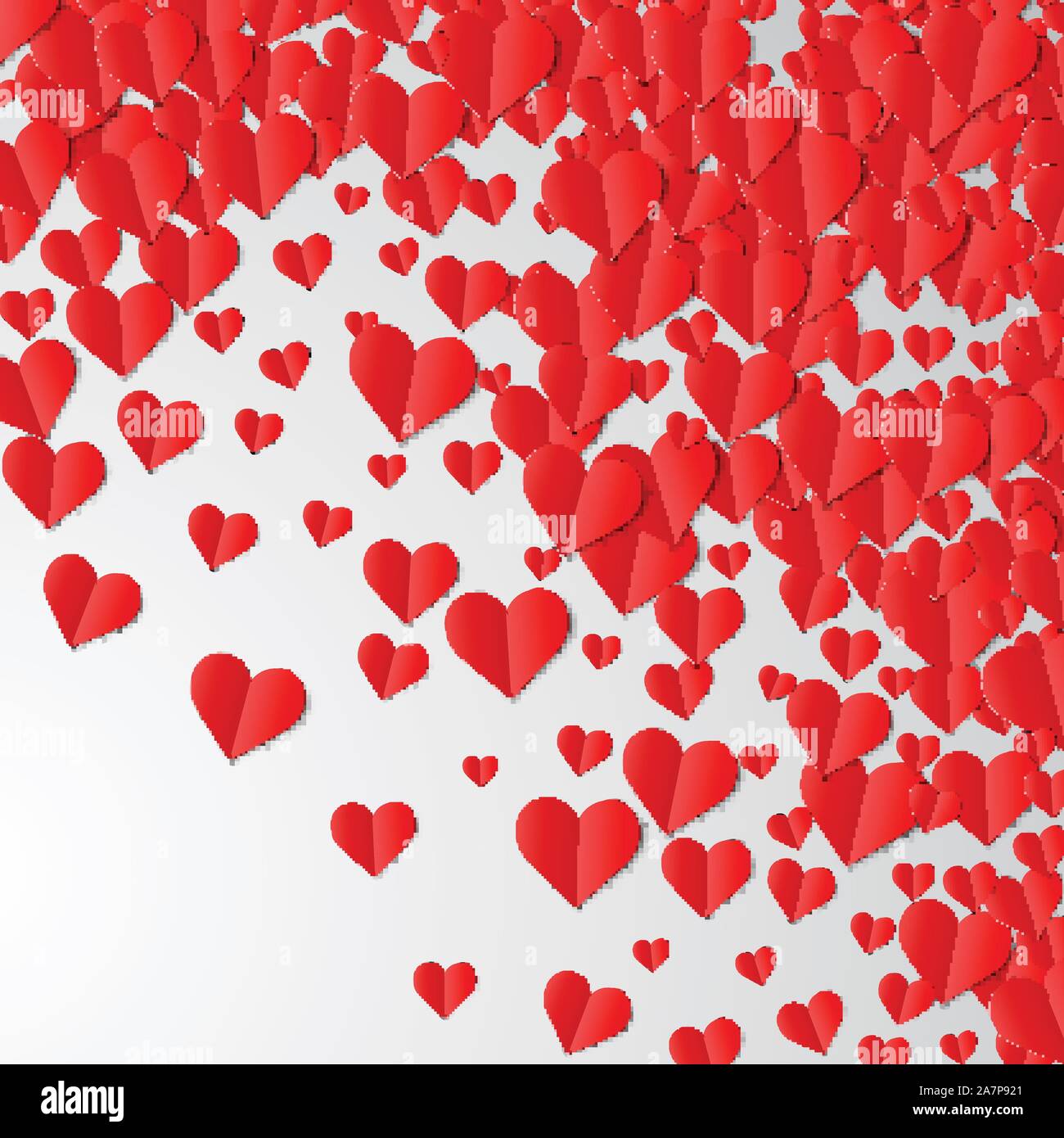 Valentines Day card with cut paper hearts Stock Vector Image & Art - Alamy