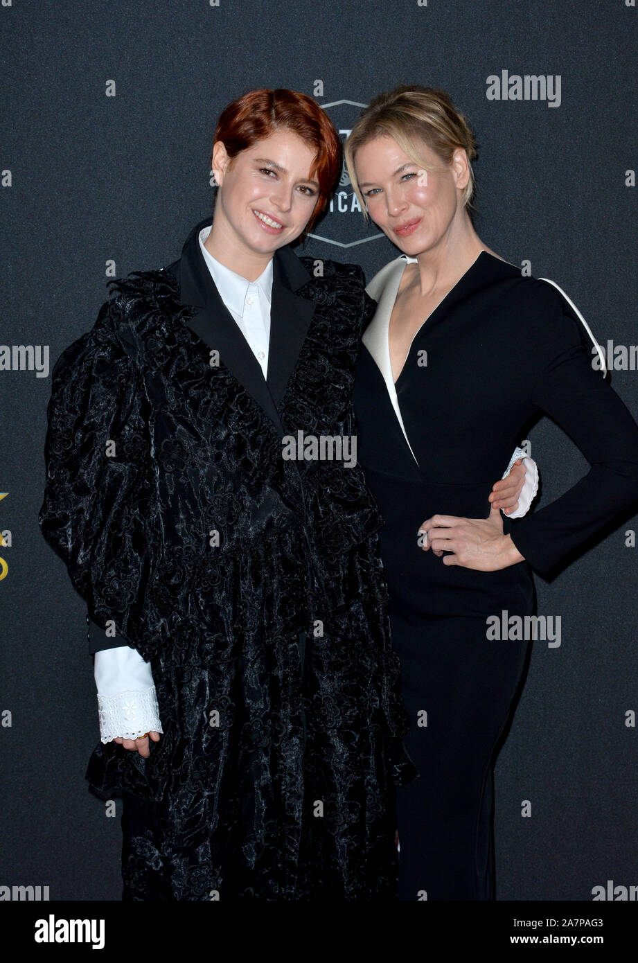 LOS ANGELES, USA. November 03, 2019: Jessie Buckley & Renee Zellweger at the 23rd Annual Hollywood Film Awards at the Beverly Hilton Hotel. Picture: Paul Smith/Featureflash Stock Photo
