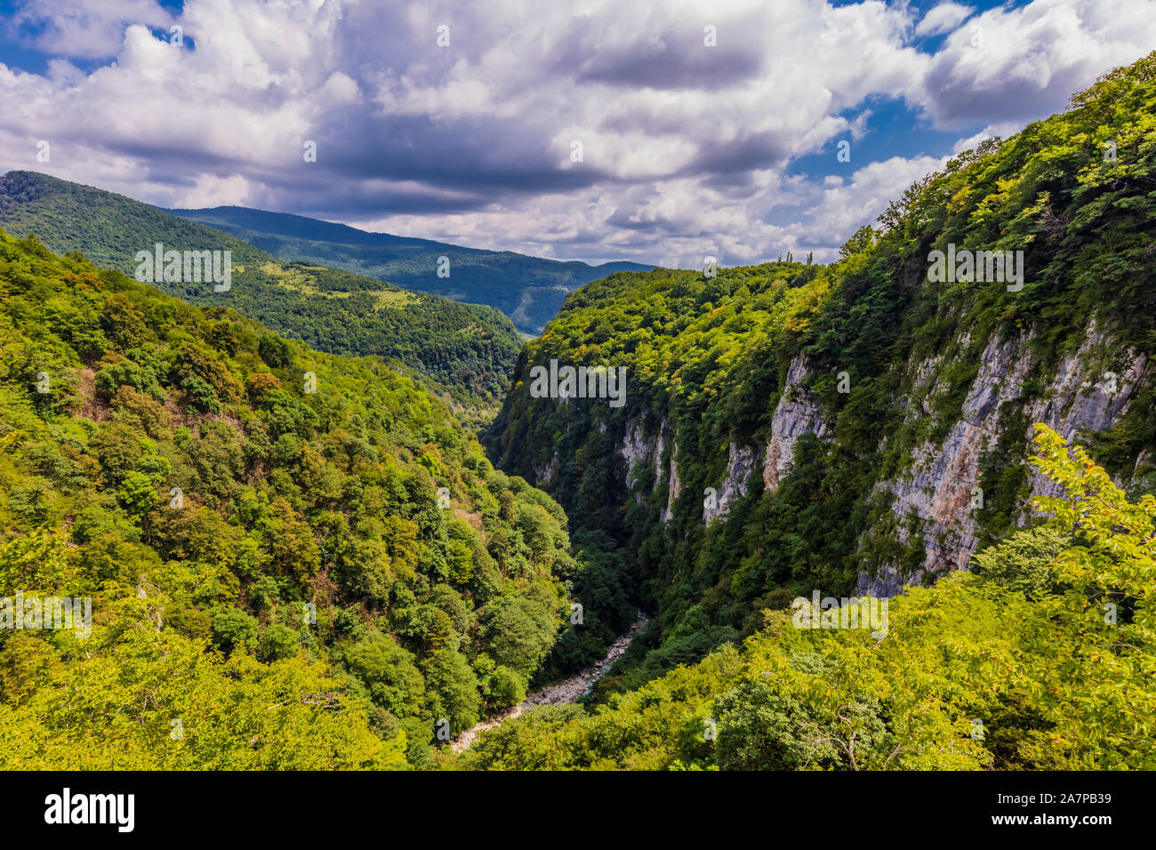 Martvili Canyon landscape landmark of Samegrelo-Zemo Svaneti region Georgia eastern Europe Stock Photo