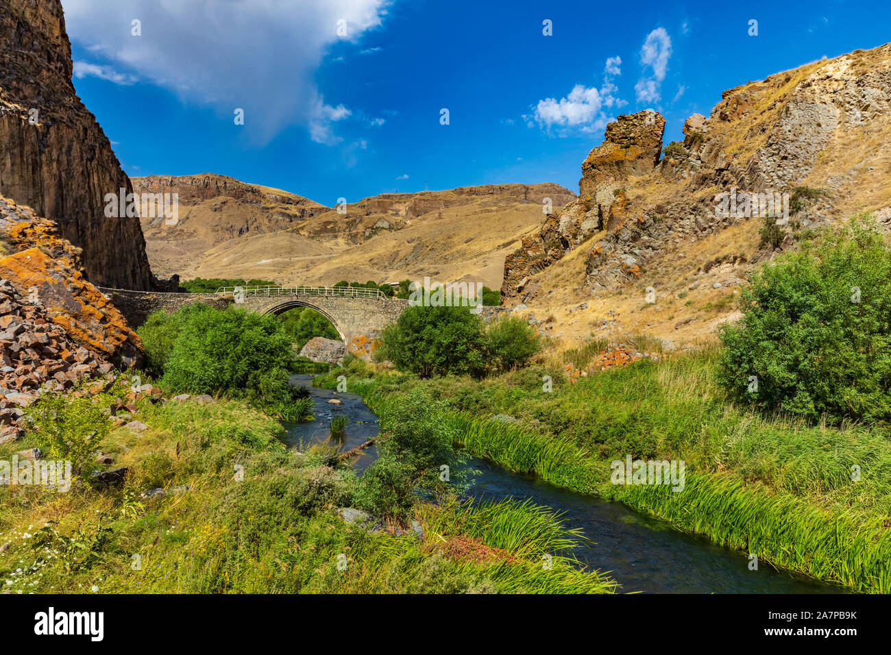 Melik Tangi Bridge on Vorotan river landmark of Syunik province Armenia