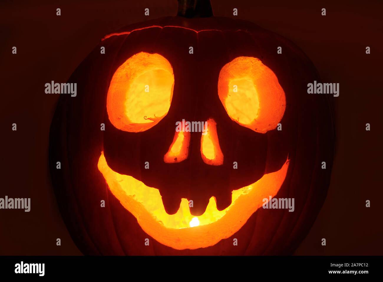 Jack O Lantern Glowing in the Dark Stock Photo - Alamy