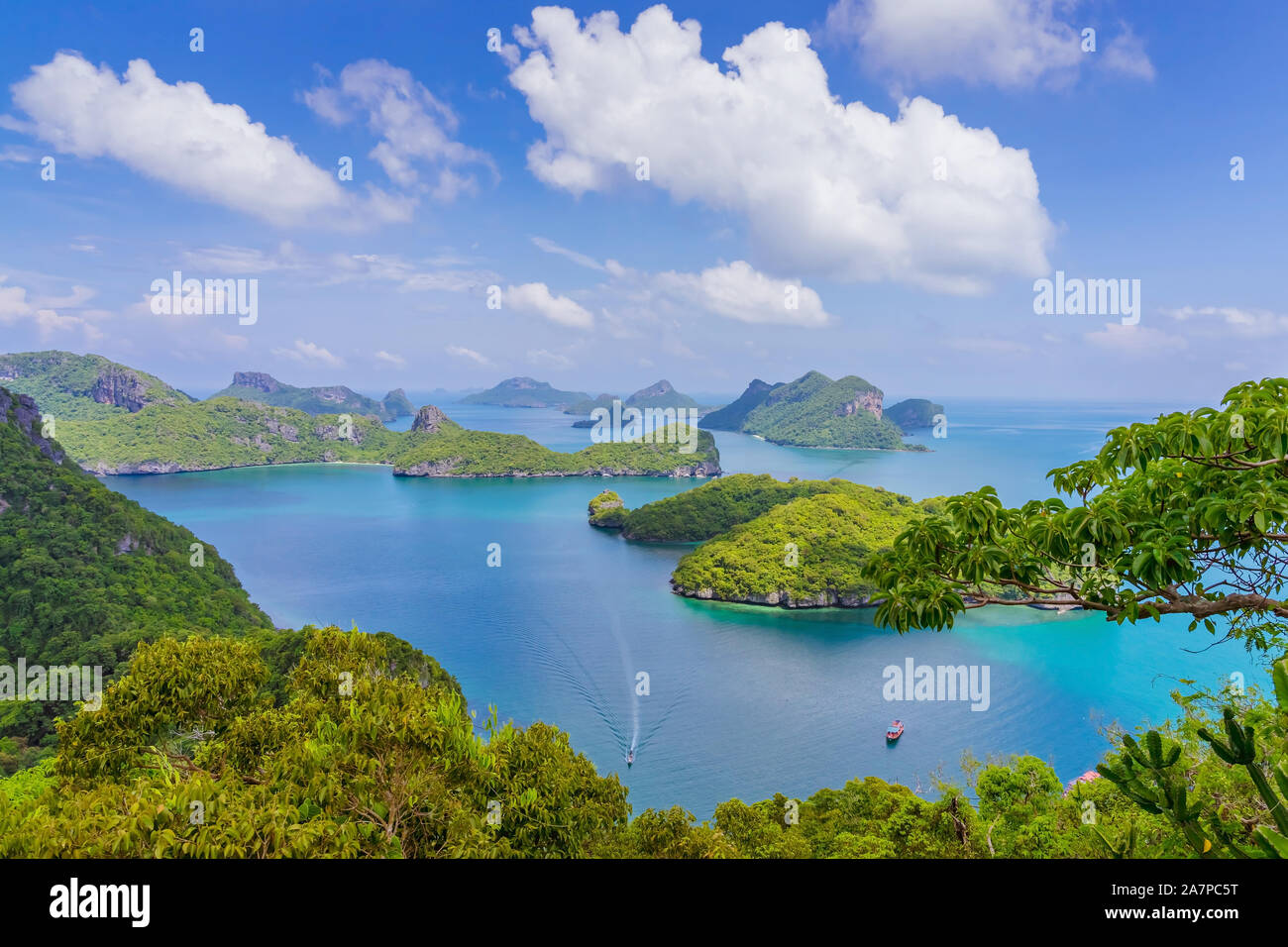 Beautiful scenery at view point of Ang Thong National Marine Park near Koh Samui in Gulf of Thailand, Surat Thani Province, Thailand. Stock Photo
