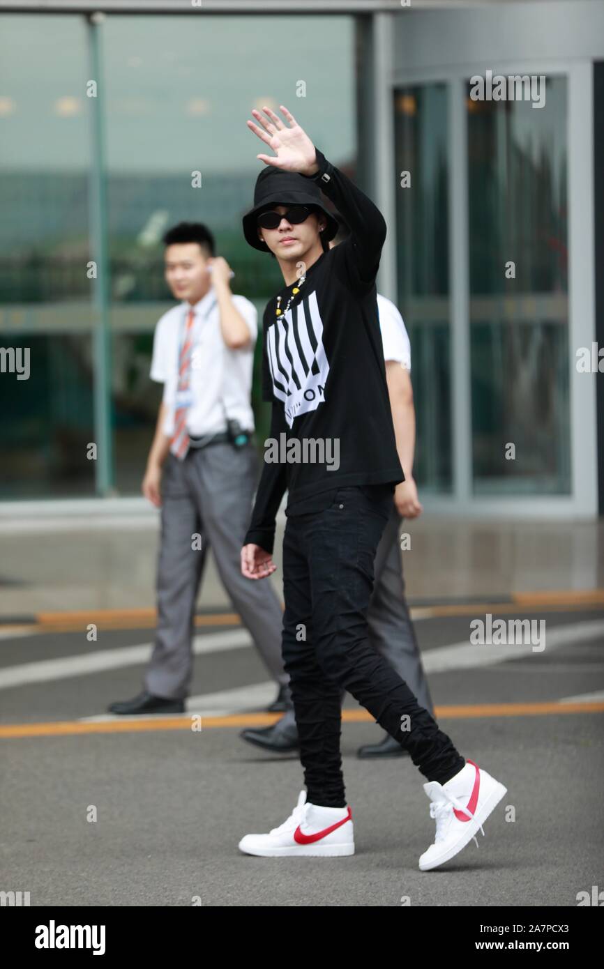 Chinese singer and actor Kris Wu or Wu Yifan arrives at the Beijing Capital International Airport before departure in Beijing China 4 August 2019 Stock Photo Alamy