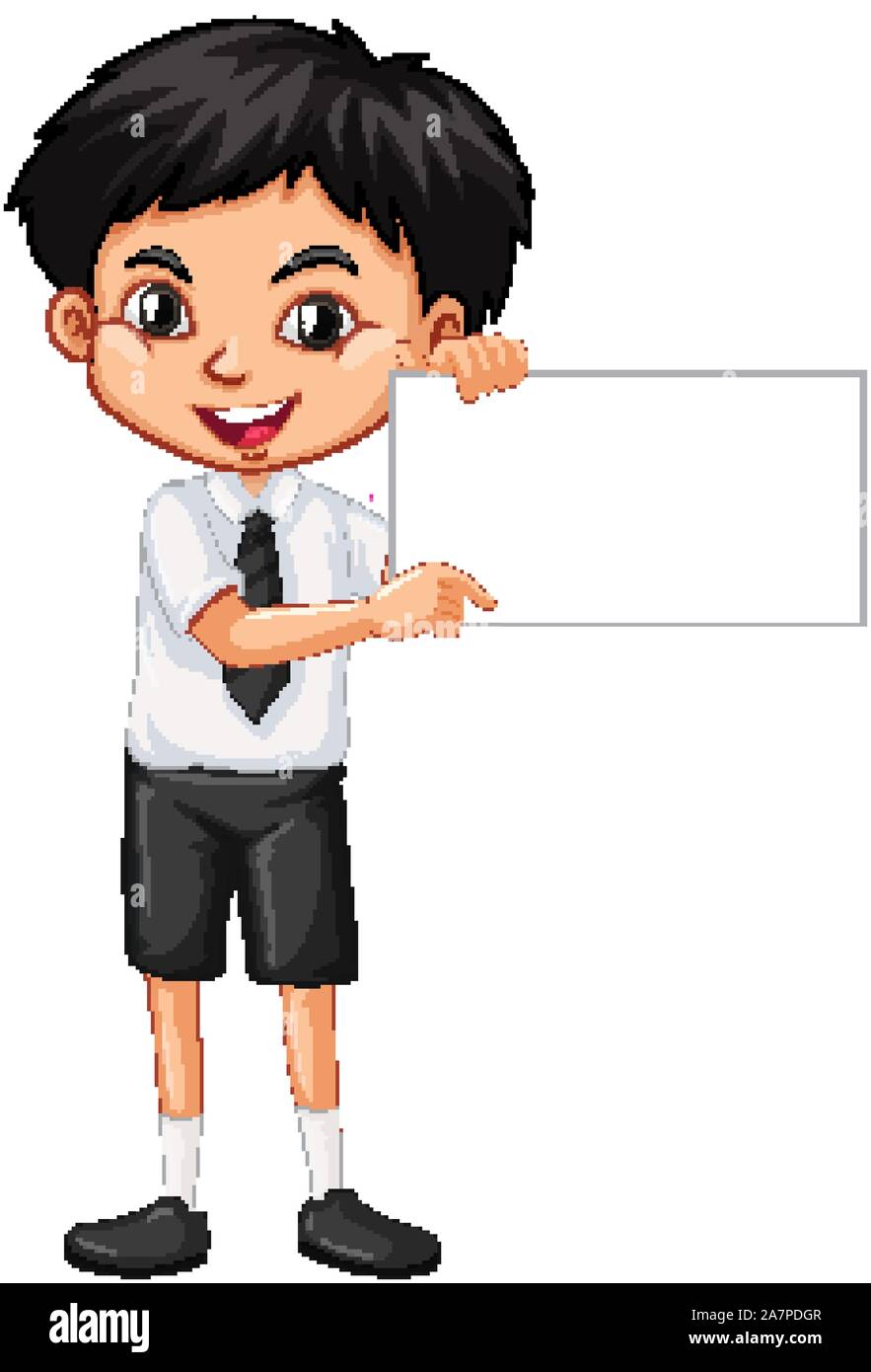One happy boy with blank sign illustration Stock Vector Image & Art - Alamy