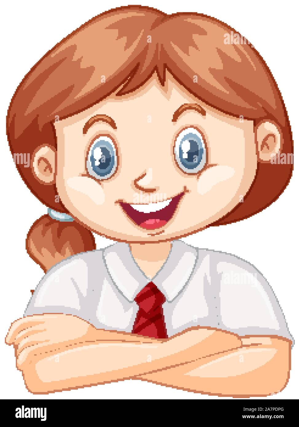 One happy girl on white background illustration Stock Vector Image ...