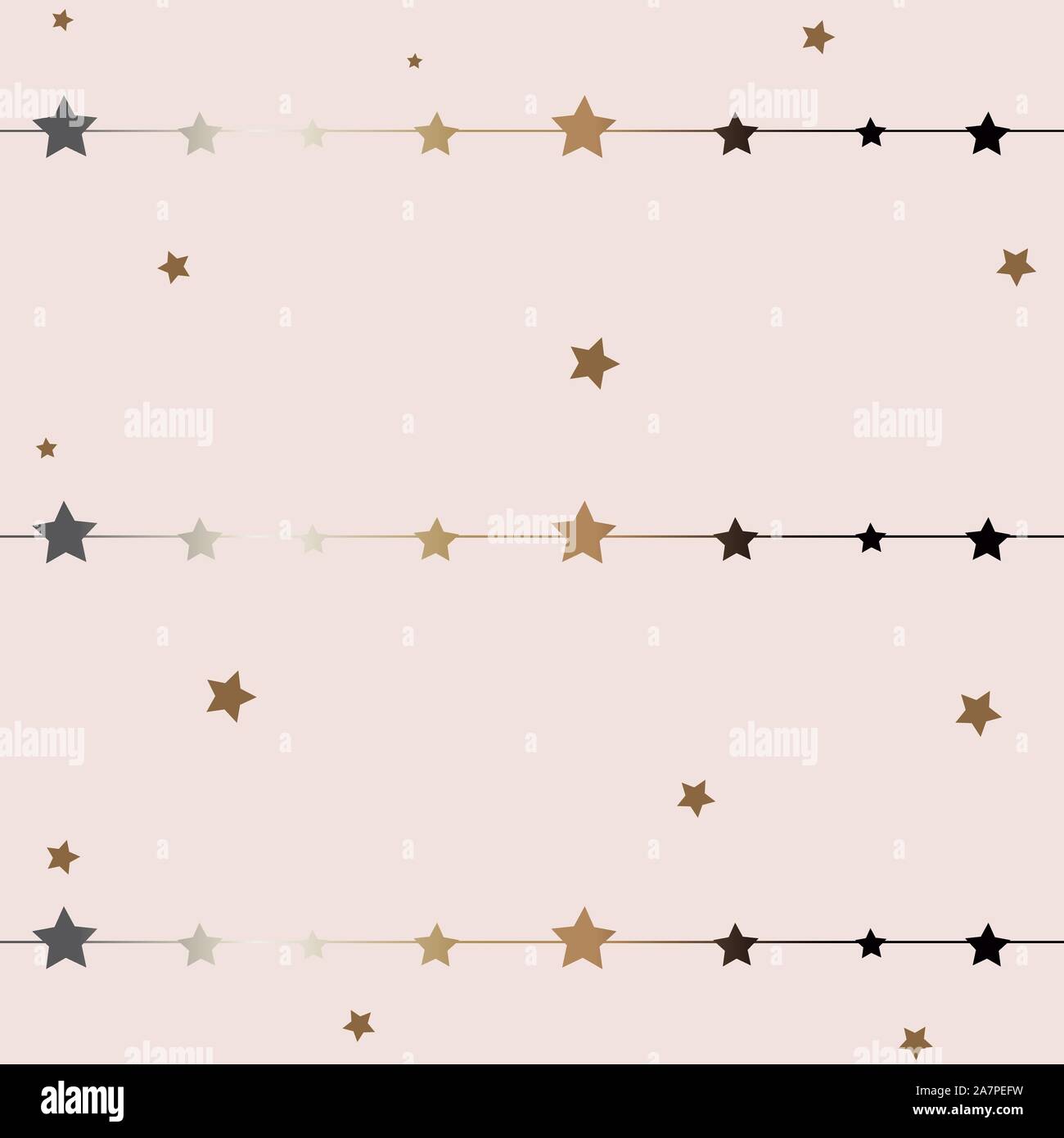 Cute Pattern with funky gold and silver elements. Festive Background. Vector Illustration Stock Vector