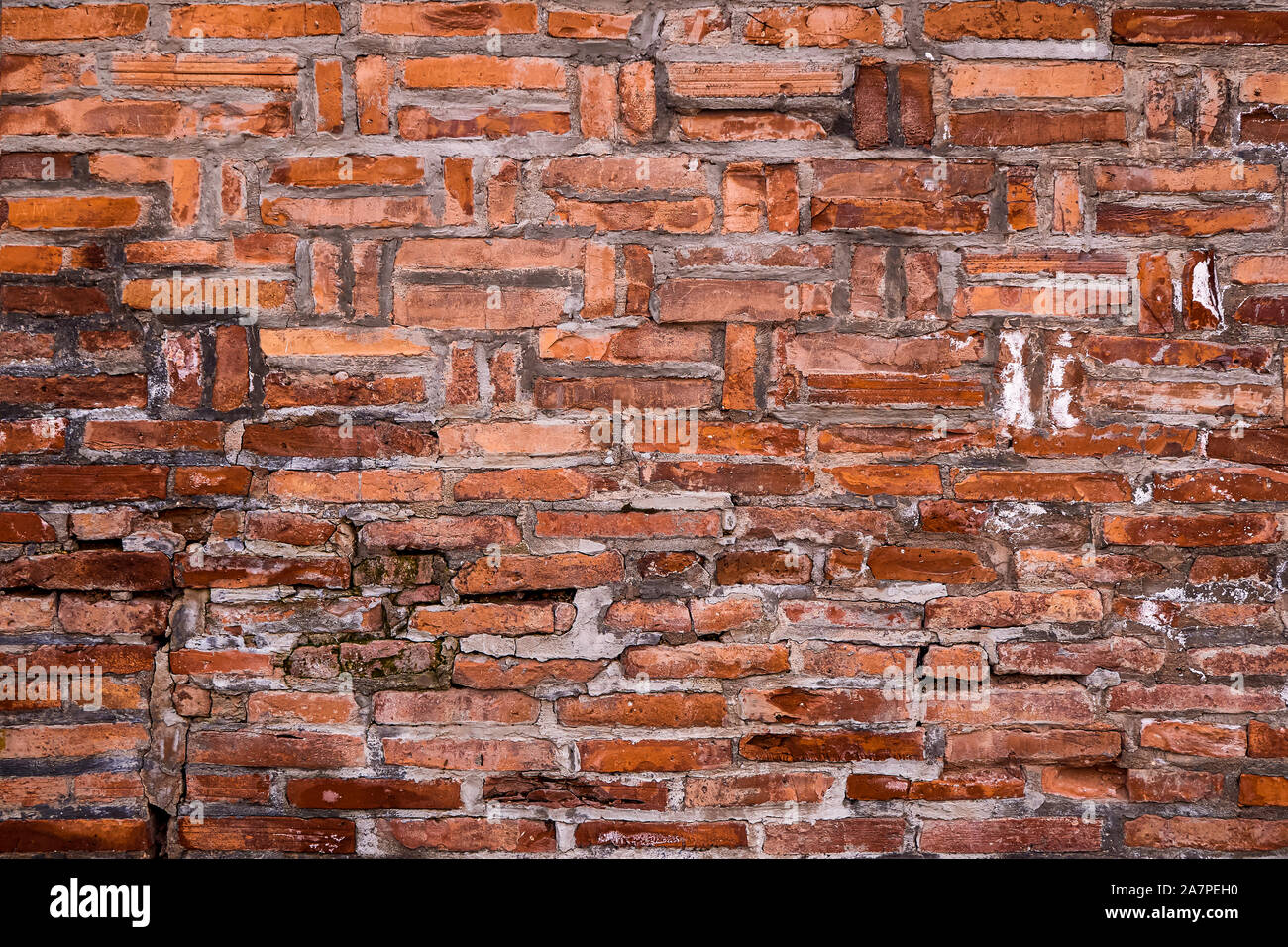 Old red brick wall texture grunge background, can for interior design Stock Photo