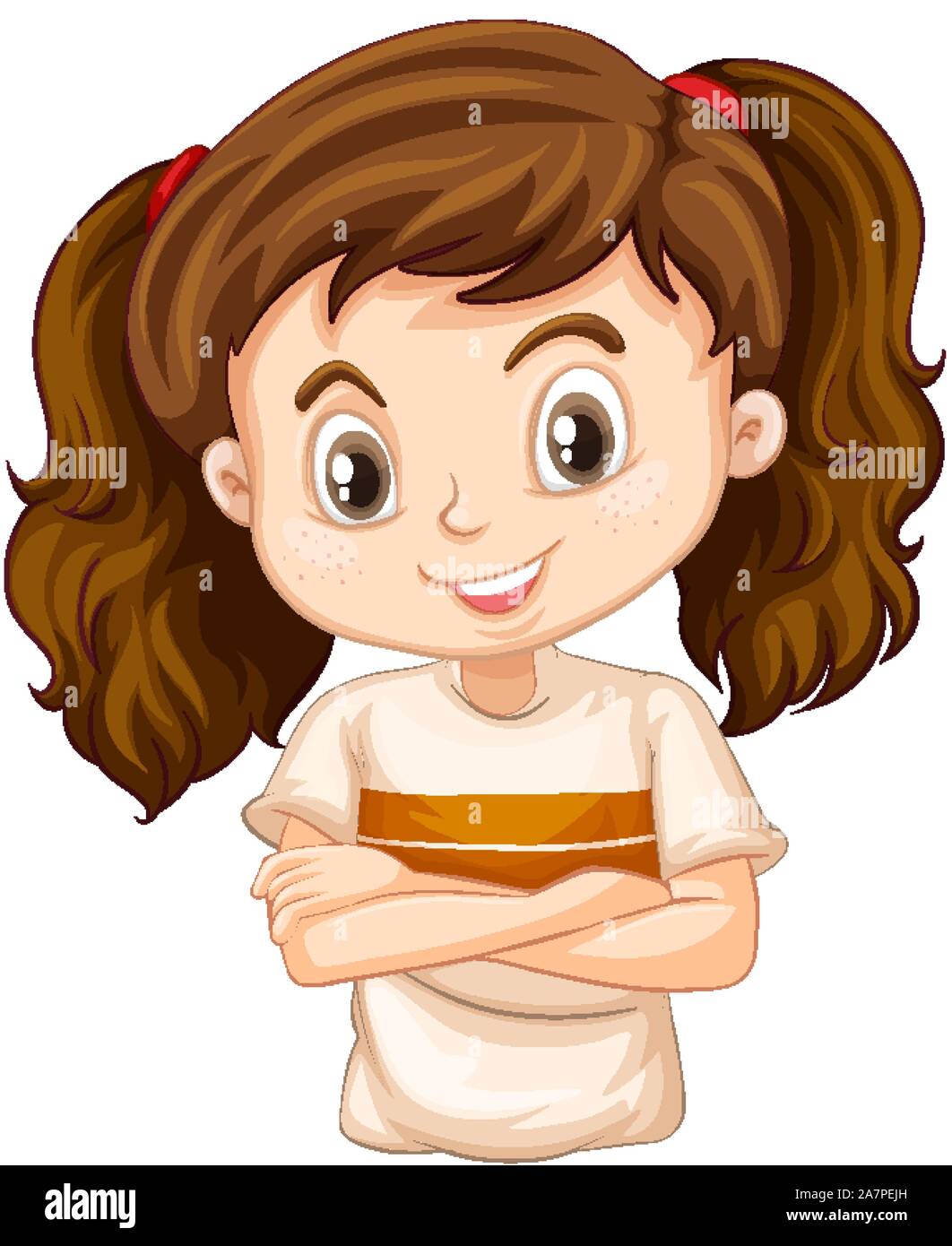 One happy girl on white background illustration Stock Vector Image ...