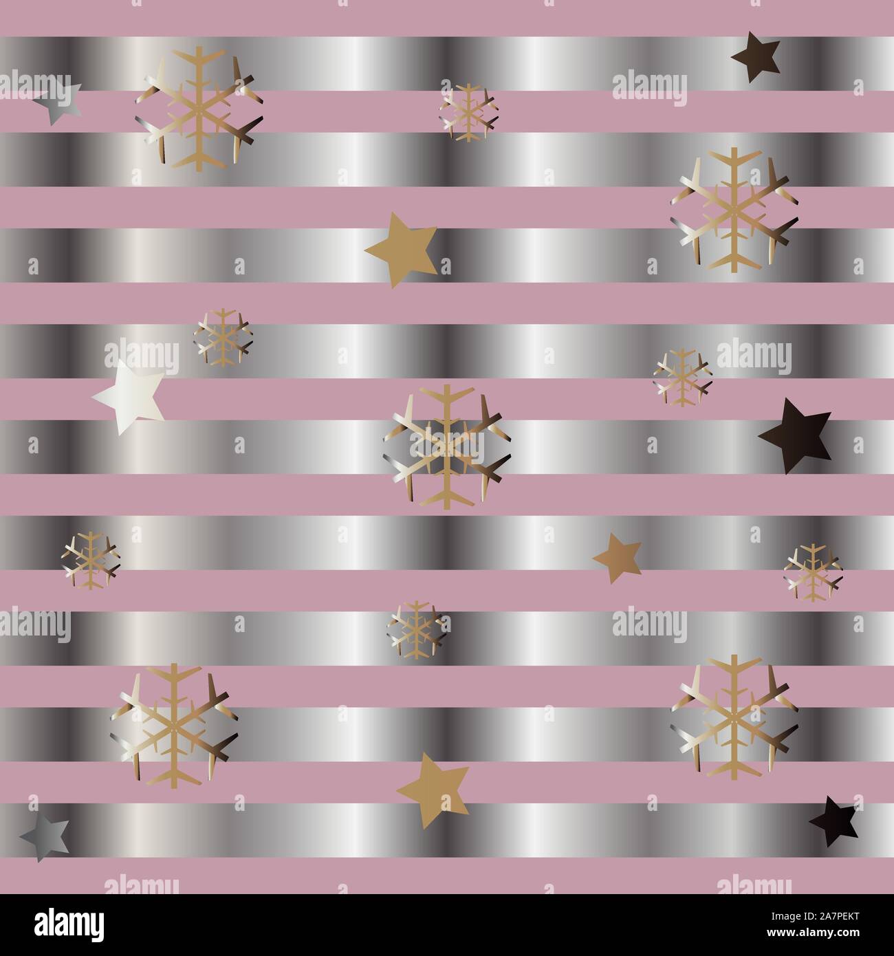 Cute Pattern with funky gold and silver elements. Festive Background. Vector Illustration Stock Vector