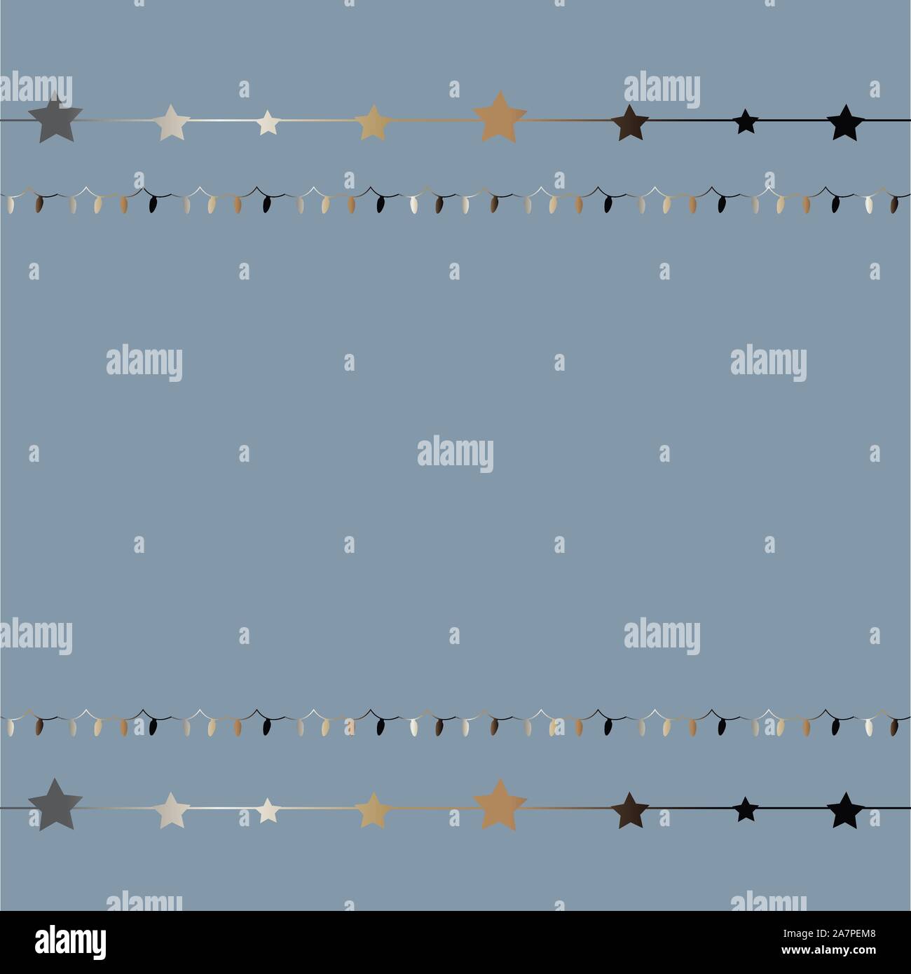 Cute Pattern with funky gold and silver elements. Festive Background. Vector Illustration Stock Vector