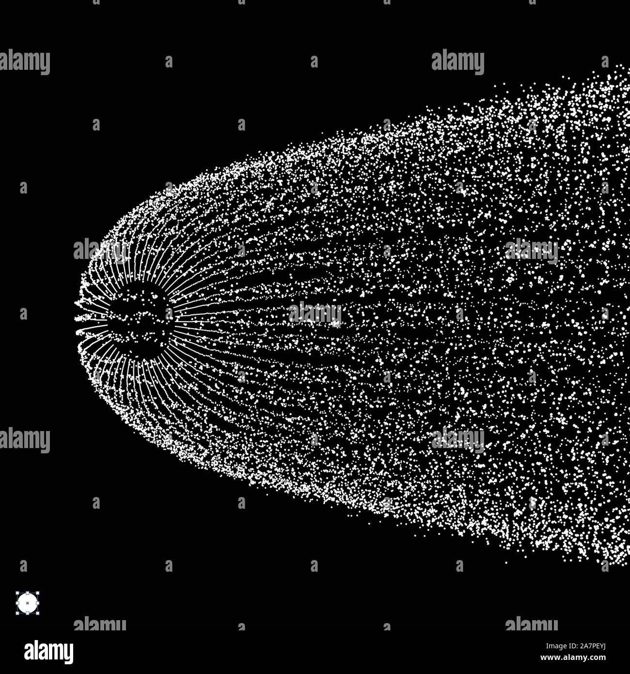 Array with Dynamic Particles. 3D Technology Style. Abstract Background ...