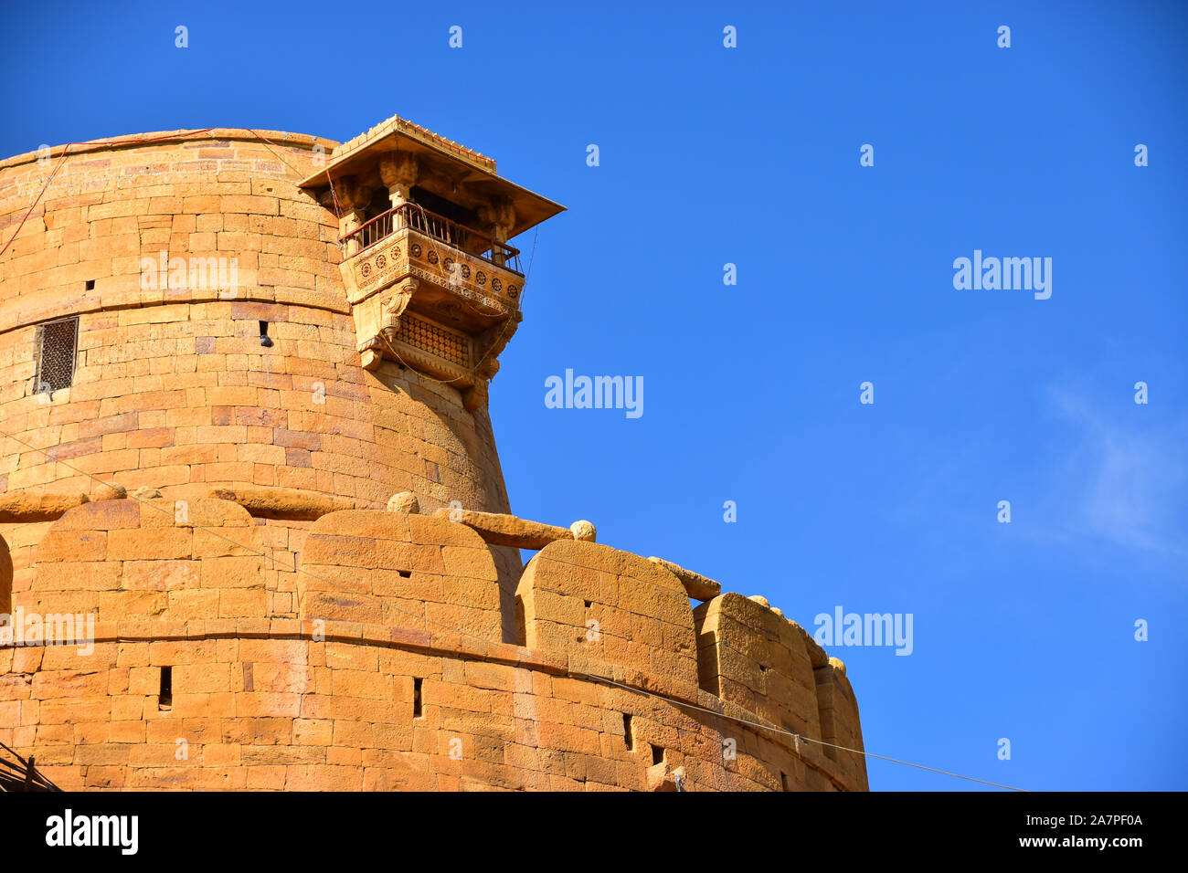 Golden Sandstone balcony and terrace, Jaisalmer Fort, Jaisalmer