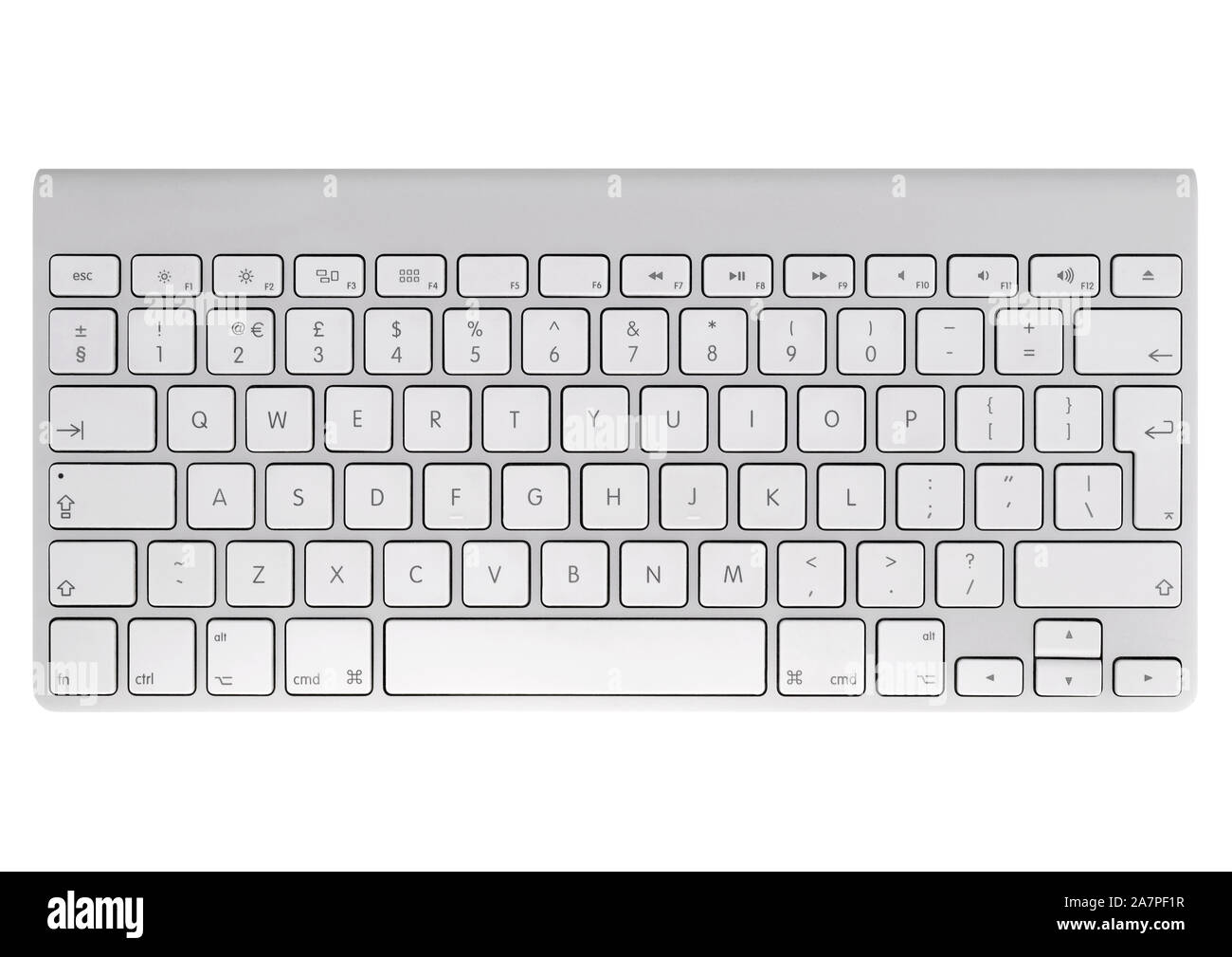 Apple wireless keyboard on white background Stock Photo