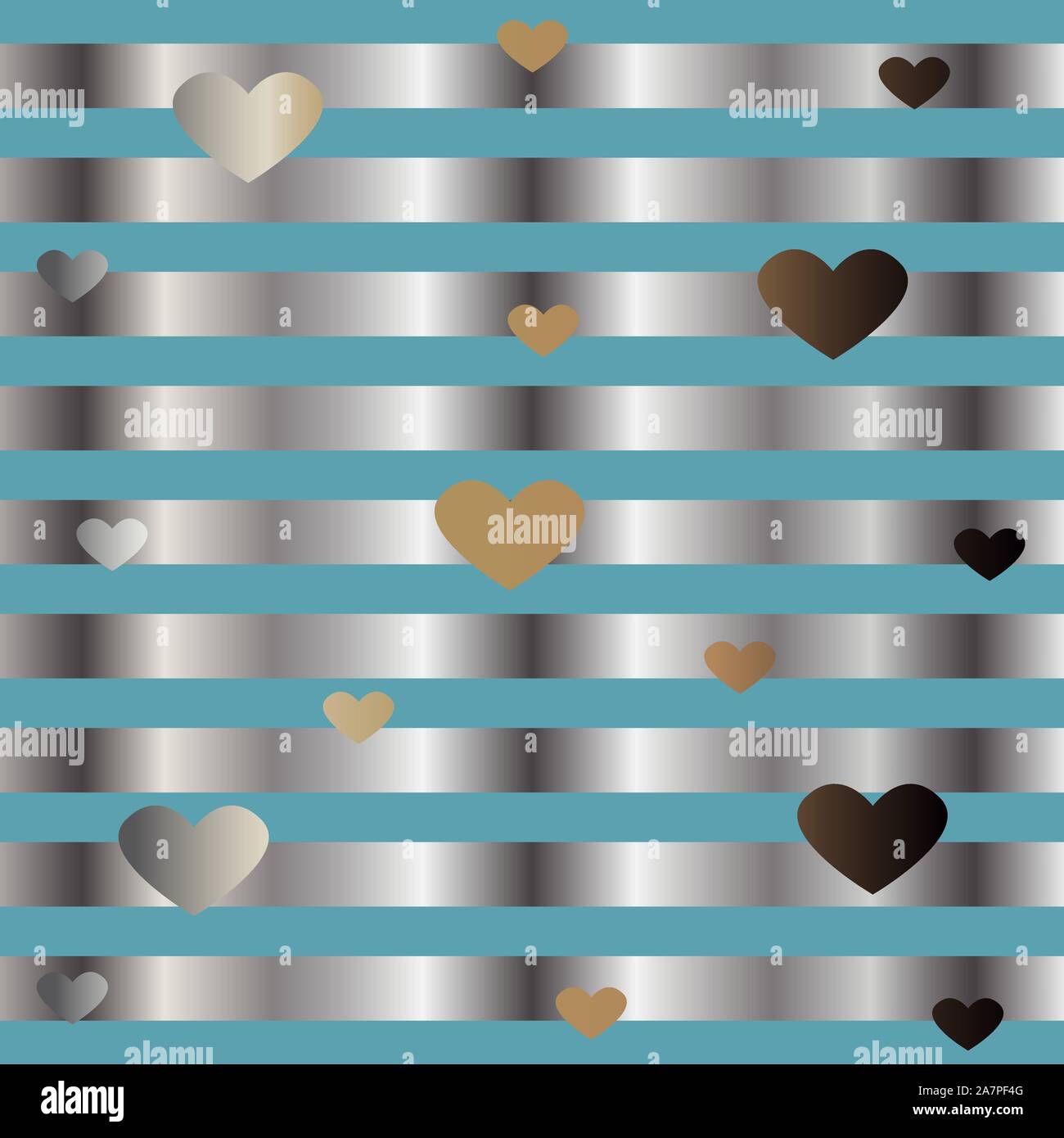 Cute Pattern with funky gold and silver elements. Festive Background. Vector Illustration Stock Vector