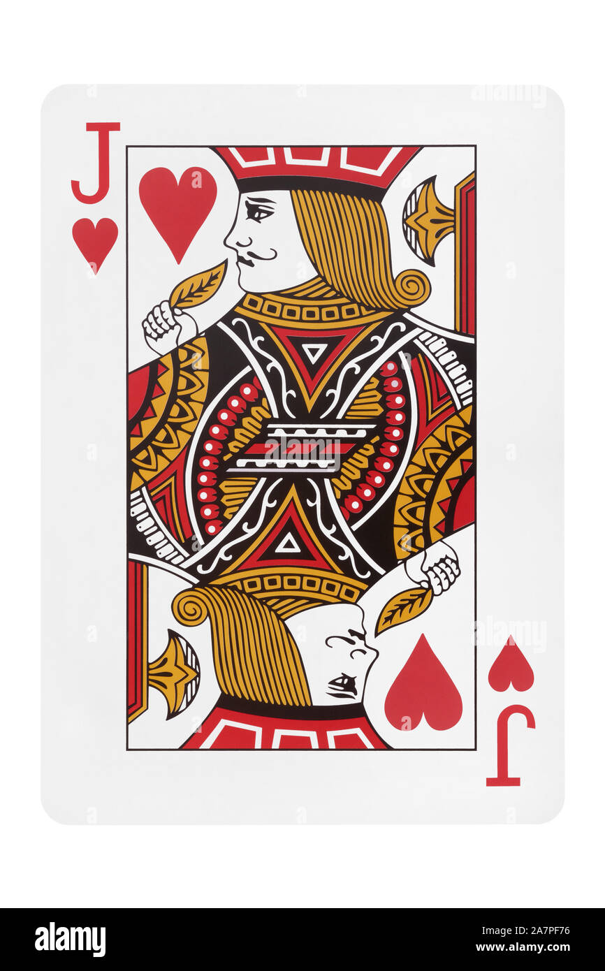 Jack of hearts playing card on white background Stock Photo - Alamy