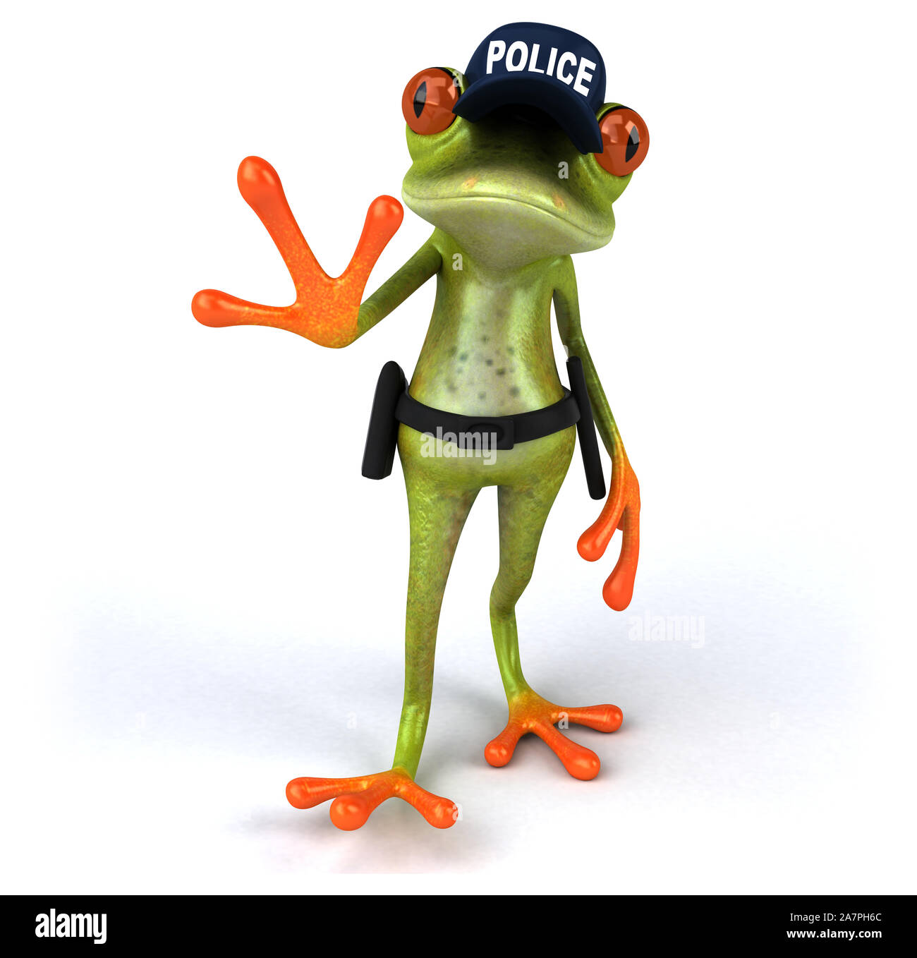 Fun 3D Cartoon frog police officer Stock Photo Alamy
