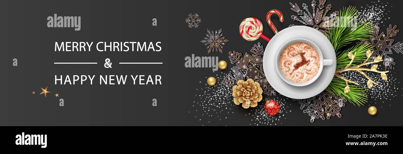 Christmas and New Year banner Stock Vector