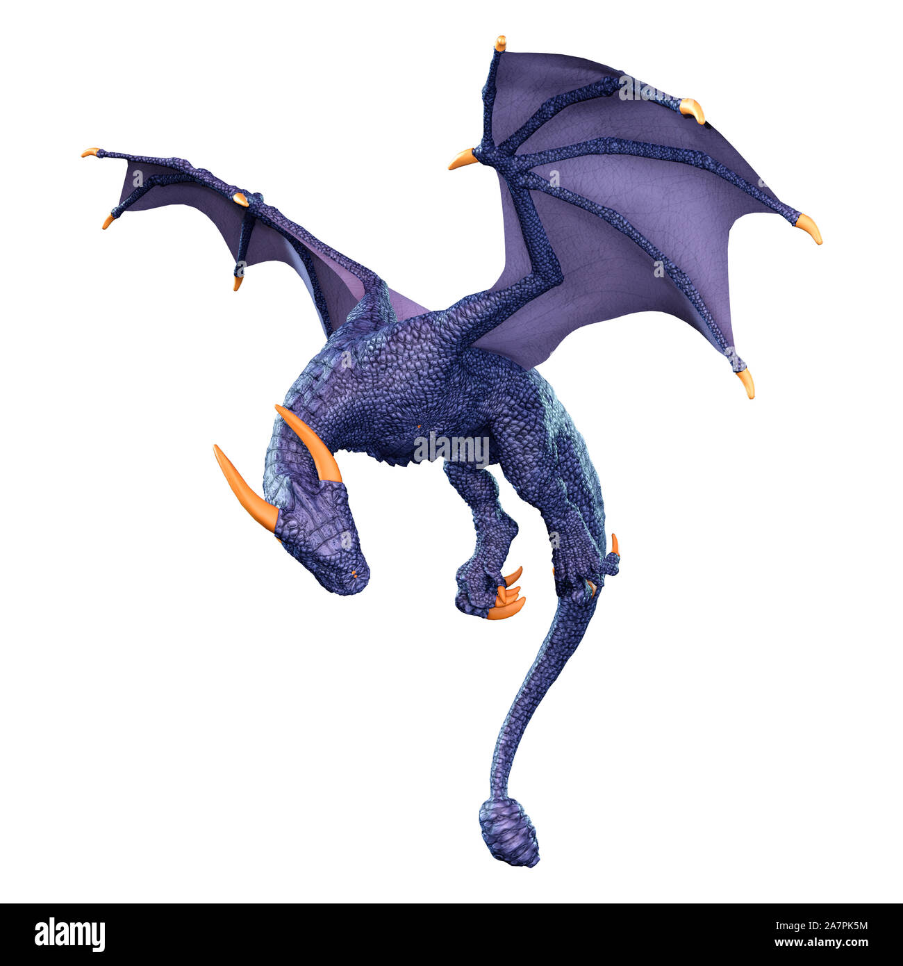3D rendering of a fantasy dragon isolated on white background Stock ...