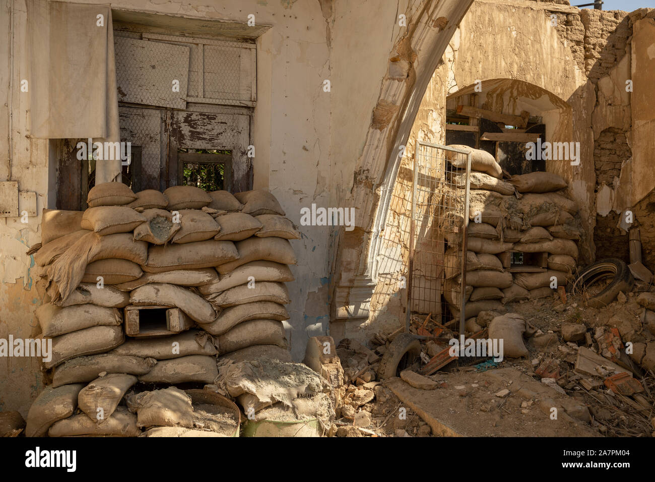 CyprusTurkish buffer zone or 'Green Line', also known as Attila Line, controlled by the United