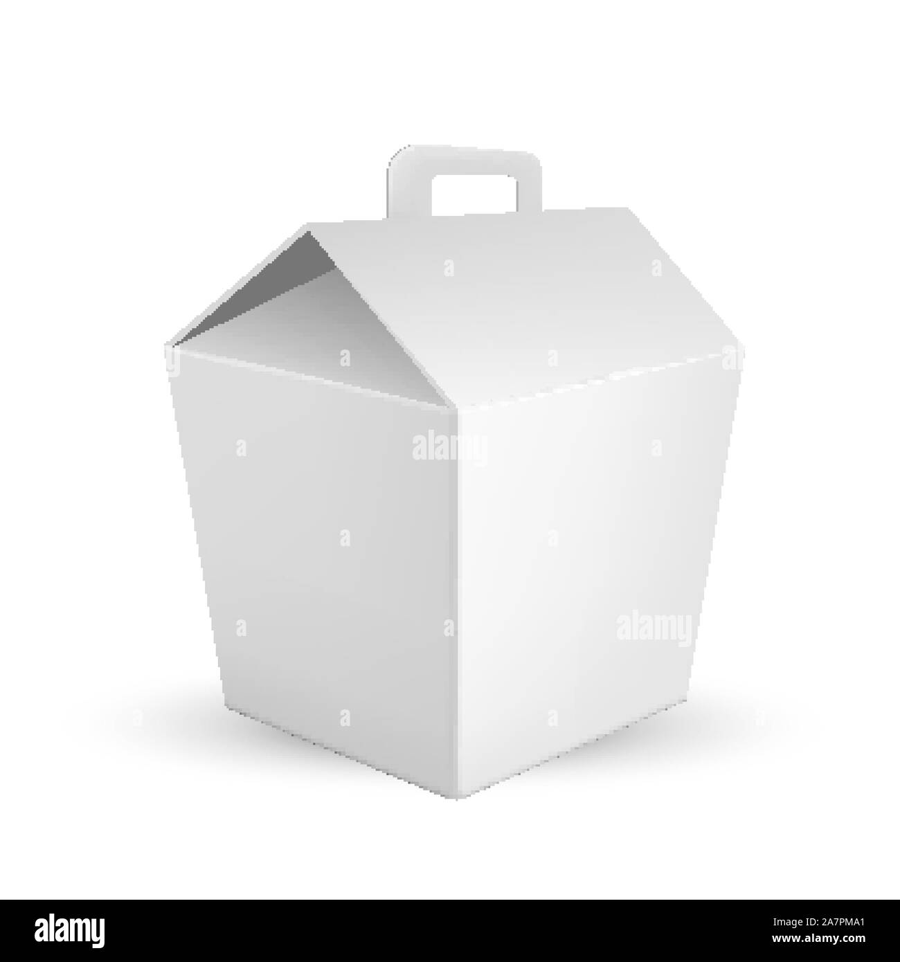 Handled Food Box For Transportation Lunch Vector Stock Vector Image