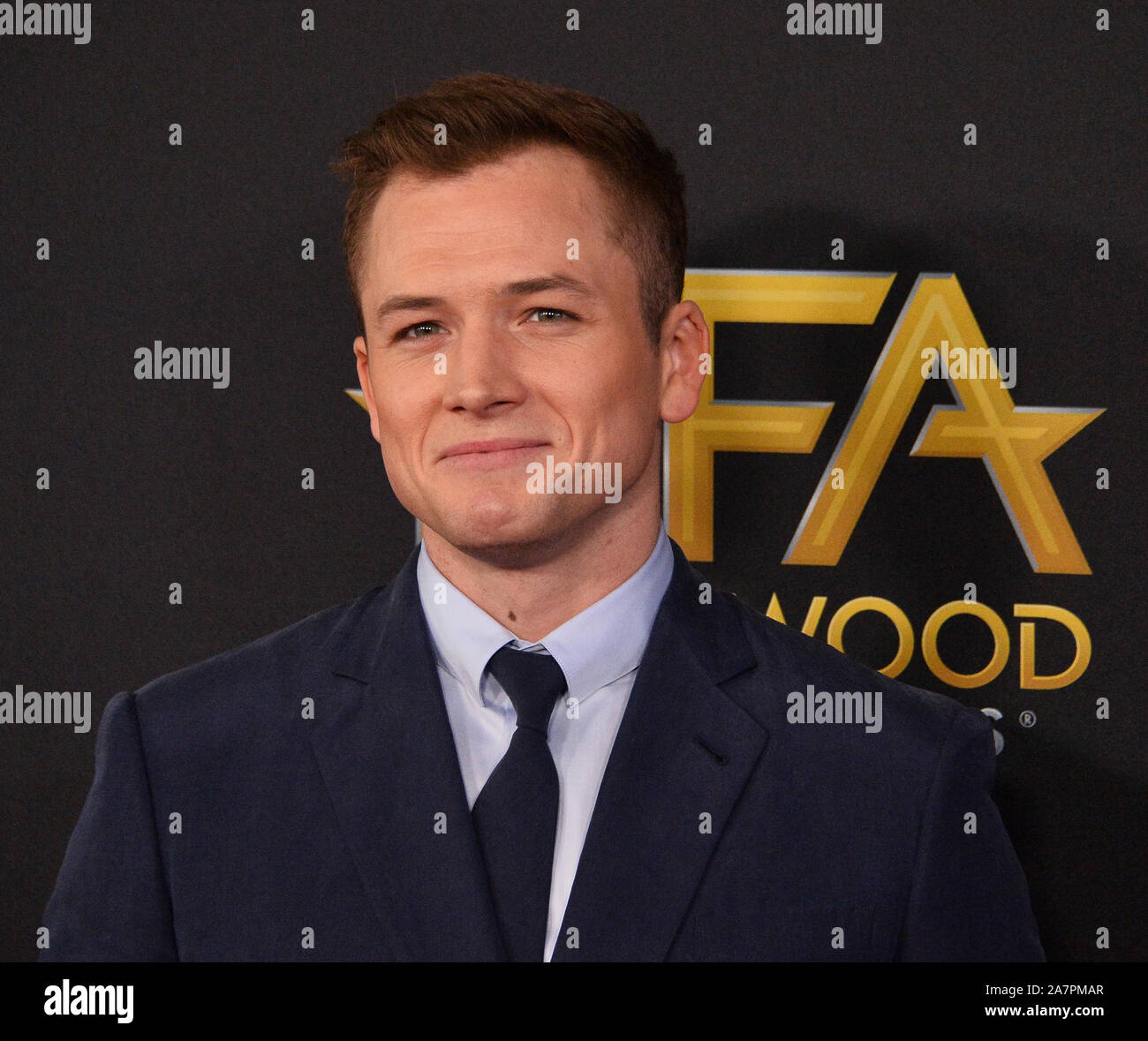 Beverly Hills, United States. 03rd Nov, 2019. Welsh actor Taron Egerton arrives for the 23rd annual Hollywood Film Awards in Beverly Hills, California on Sunday, November 3, 2019. Photo by Jim Ruymen/UPI Credit: UPI/Alamy Live News Stock Photo