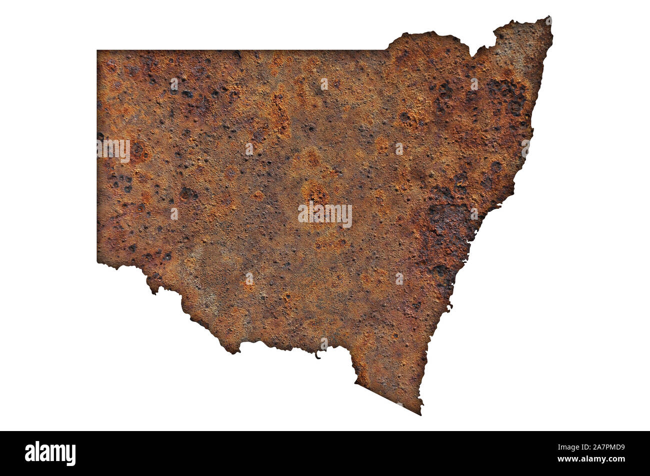 Map of New South Wales on rusty metal Stock Photo - Alamy
