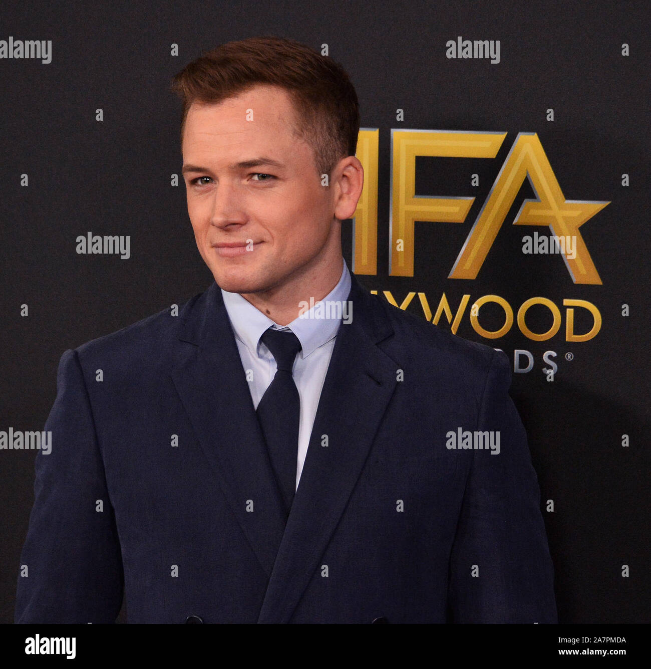 Beverly Hills, United States. 03rd Nov, 2019. Welsh actor Taron Egerton arrives for the 23rd annual Hollywood Film Awards in Beverly Hills, California on Sunday, November 3, 2019. Photo by Jim Ruymen/UPI Credit: UPI/Alamy Live News Stock Photo