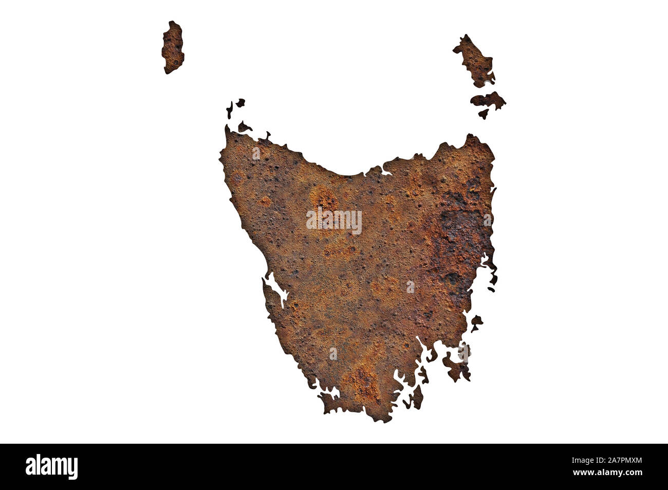Map of Tasmania on rusty metal Stock Photo - Alamy