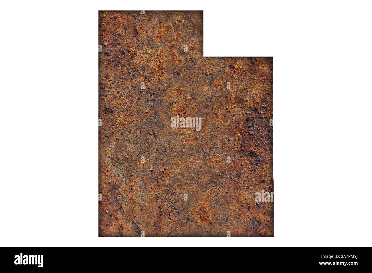Map of Utah on rusty metal Stock Photo Alamy