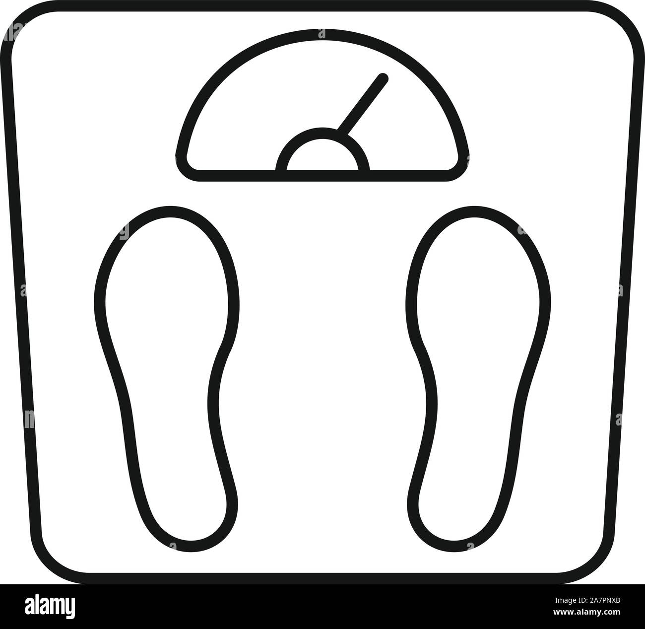 Overweight scales icon. Outline overweight scales vector icon for web ...
