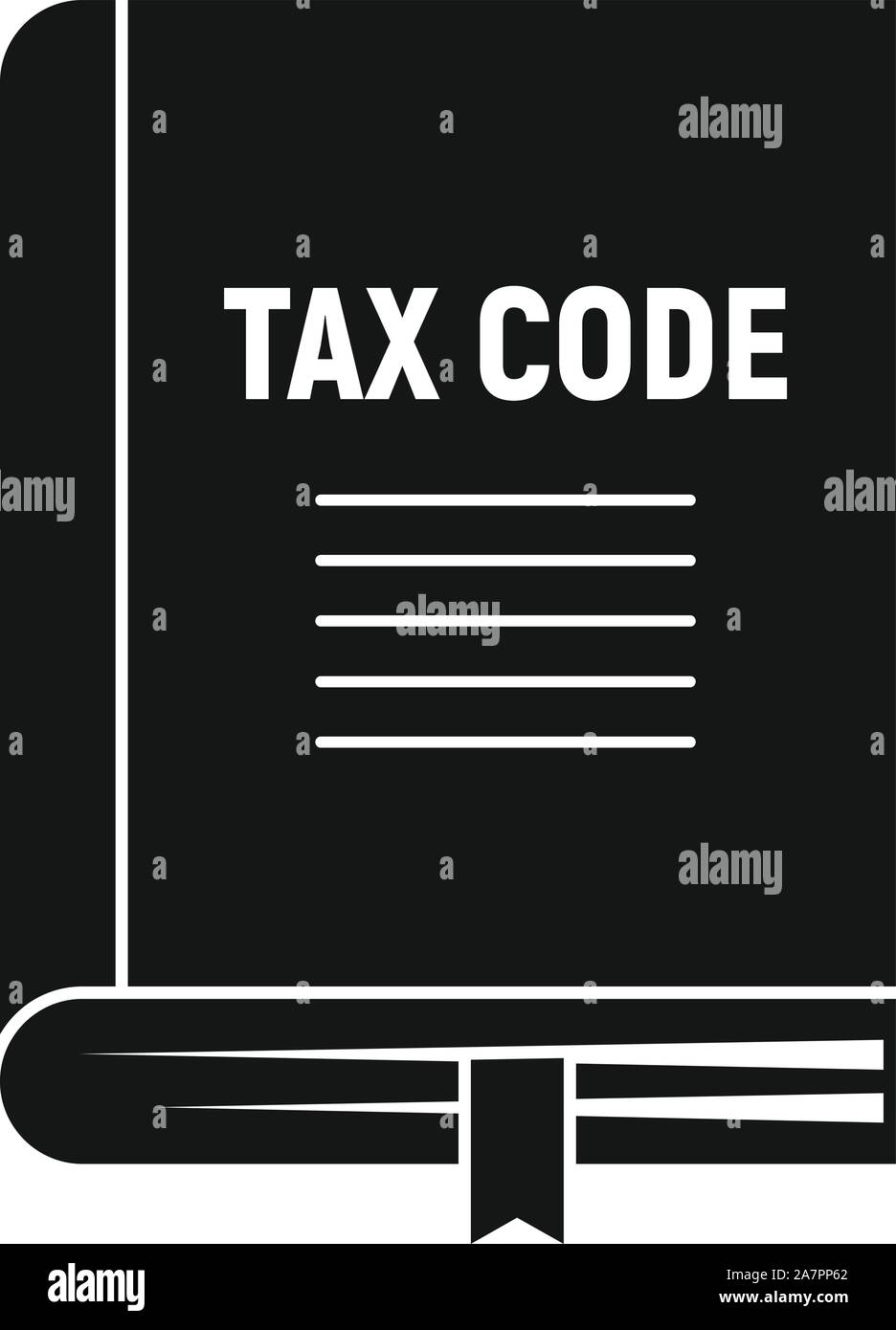 Tax code book icon. Simple illustration of tax code book vector icon for web design isolated on white background Stock Vector