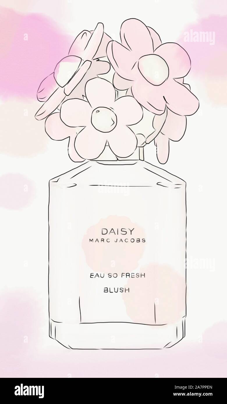 perfume with daisies on bottle