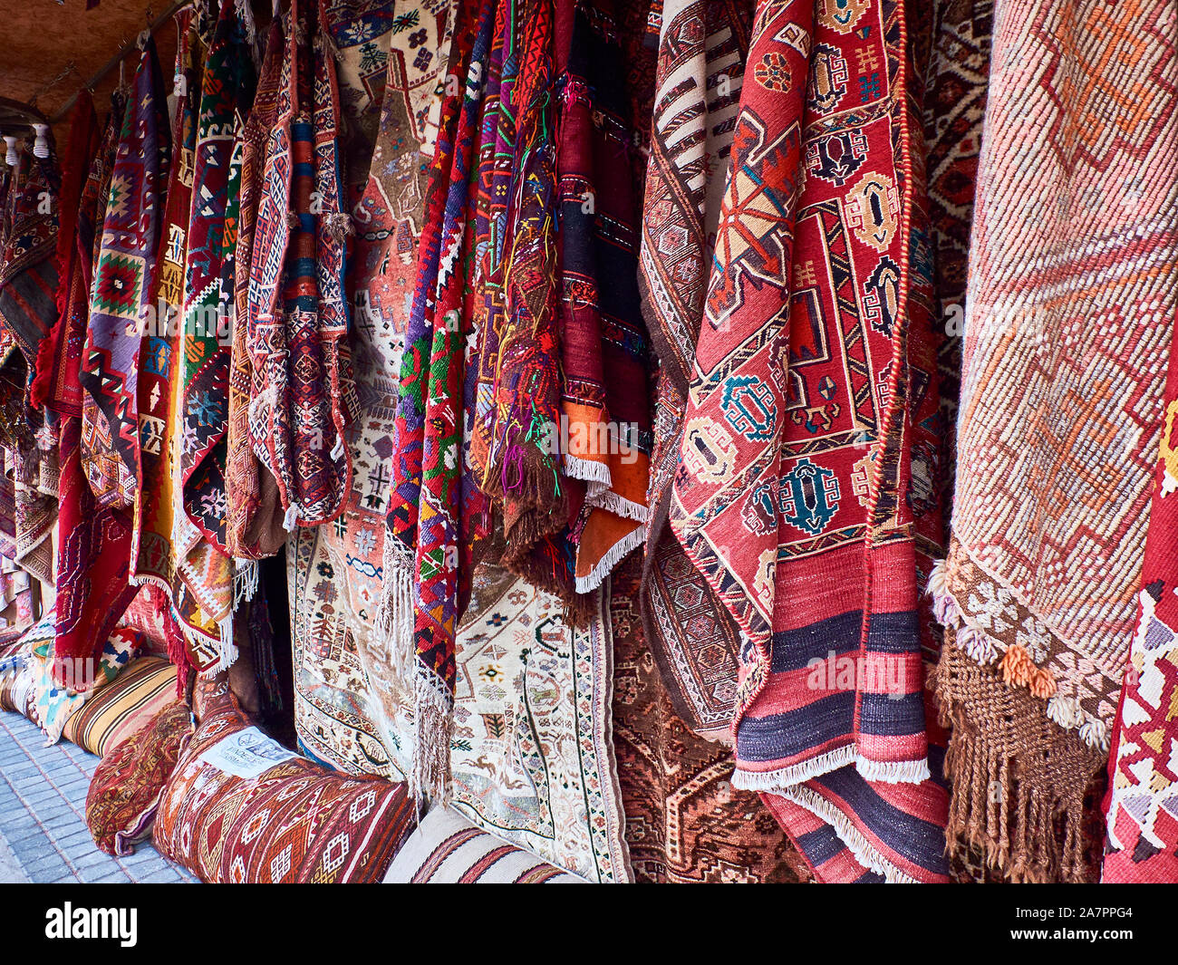 Traditional turkey carpets at the town street store Stock Photo Alamy