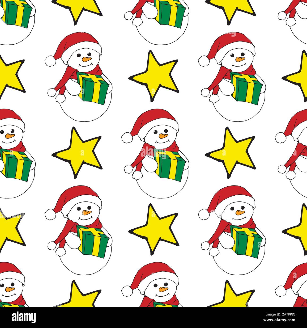 Christmas seamless pattern with Christmas toys, gifts and snowflakes ...