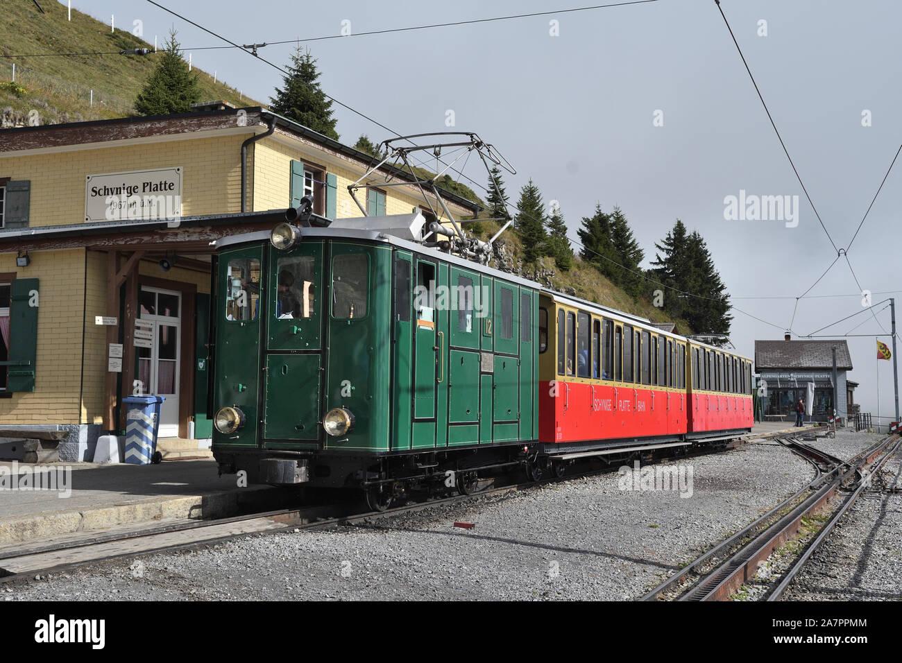 schynige platte railway;electric locomotive;wilderswil;switzerland Stock Photo