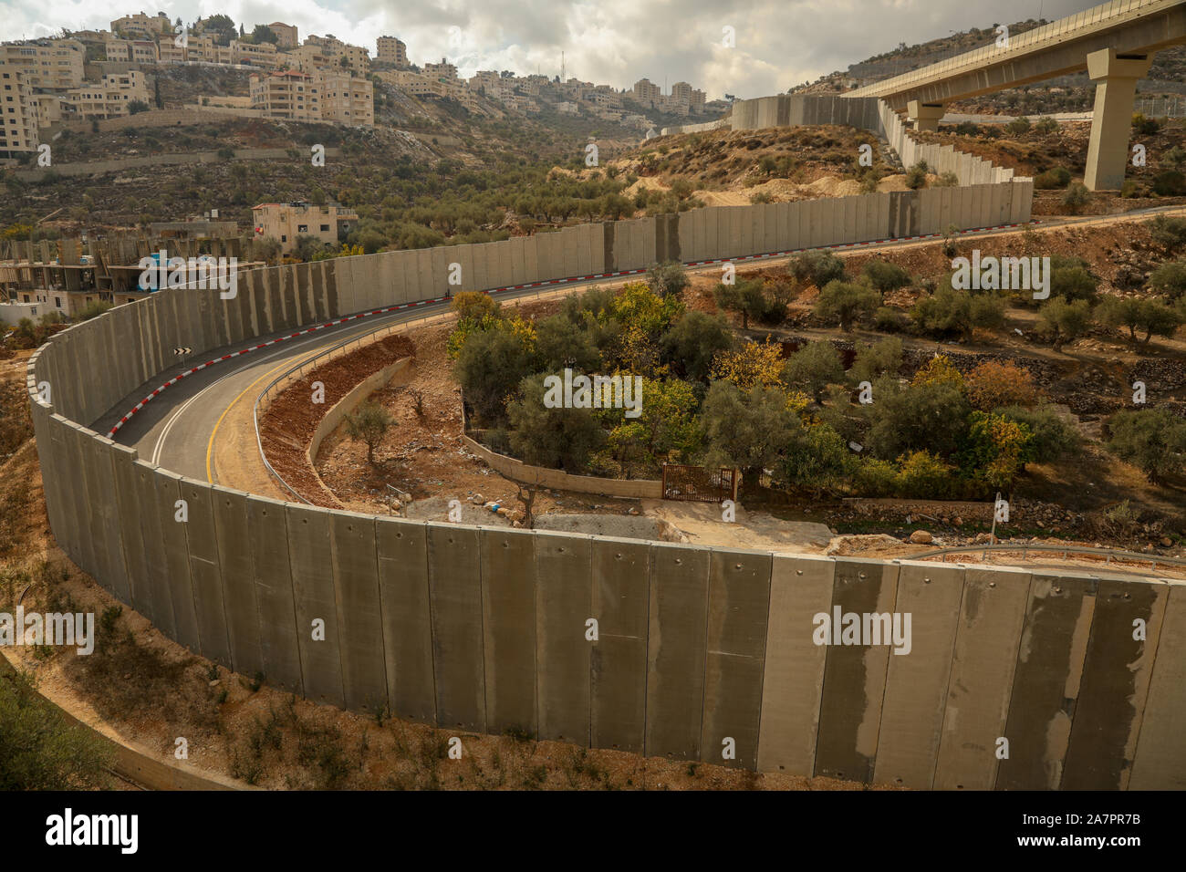 Israeli security wall, near Bethlehem, West Bank, Palestine, Israel