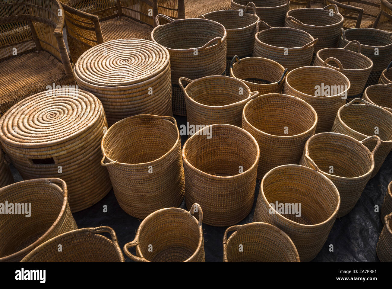 Handmade, crafted, woven baskets, bins and chairs. Cape Town, South