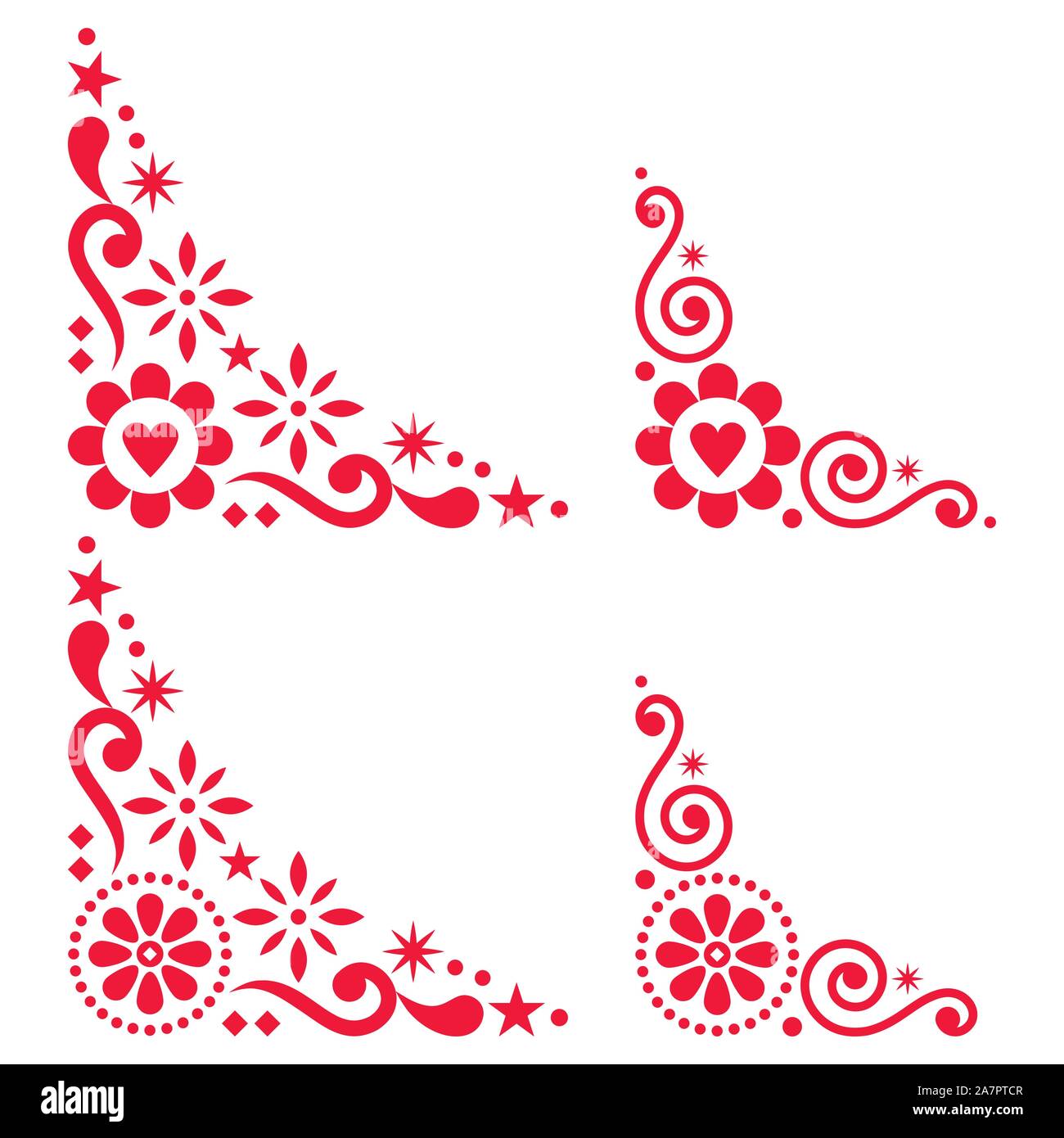 Red Corner Border Designs