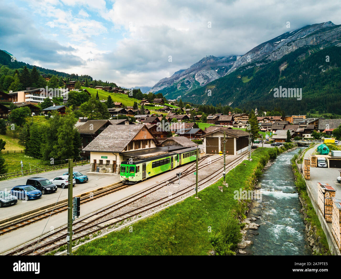 Swiss alps aerial hi-res stock photography and images - Alamy