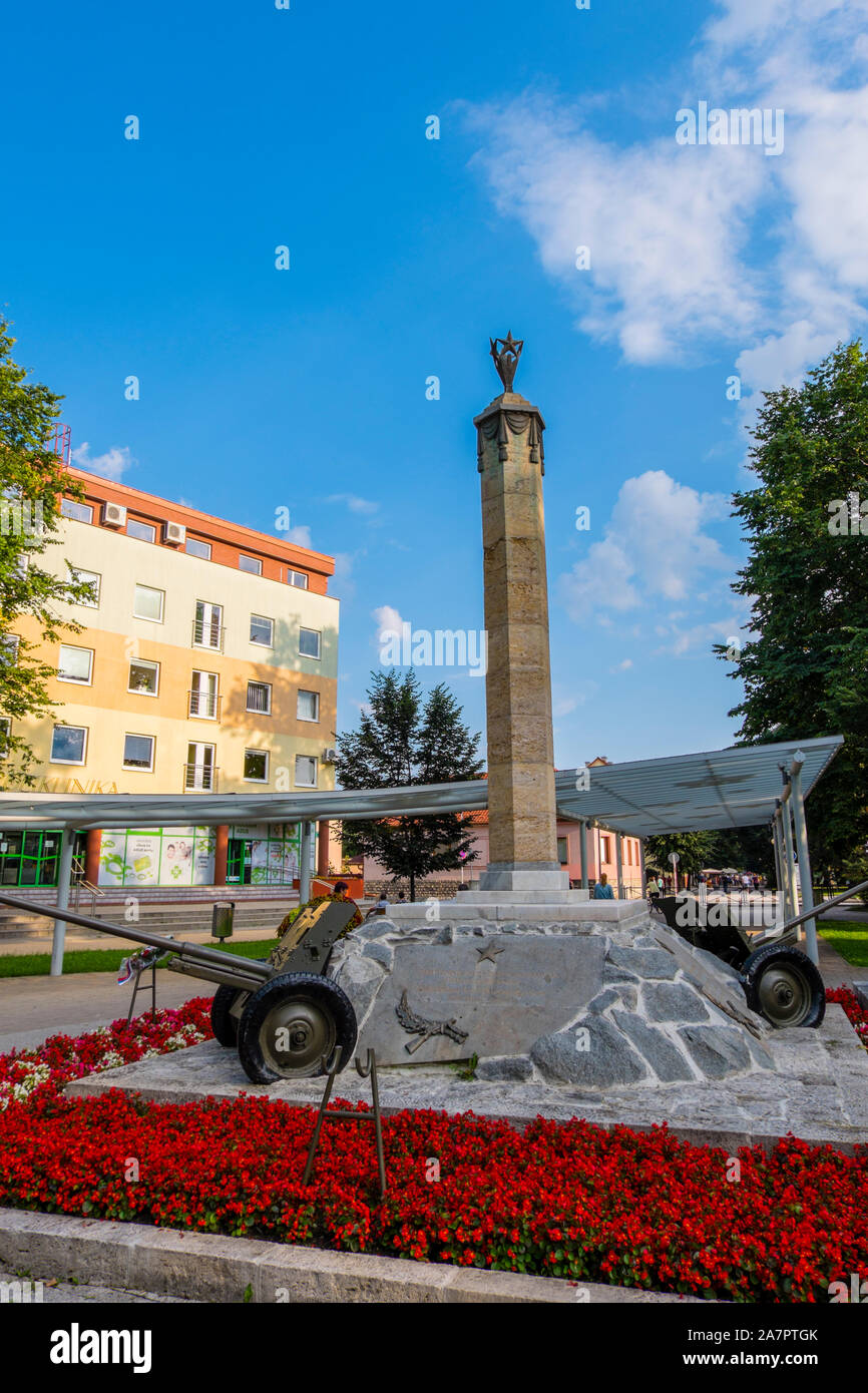 Second world war red army monument, Poprad, Slovakia Stock Photo