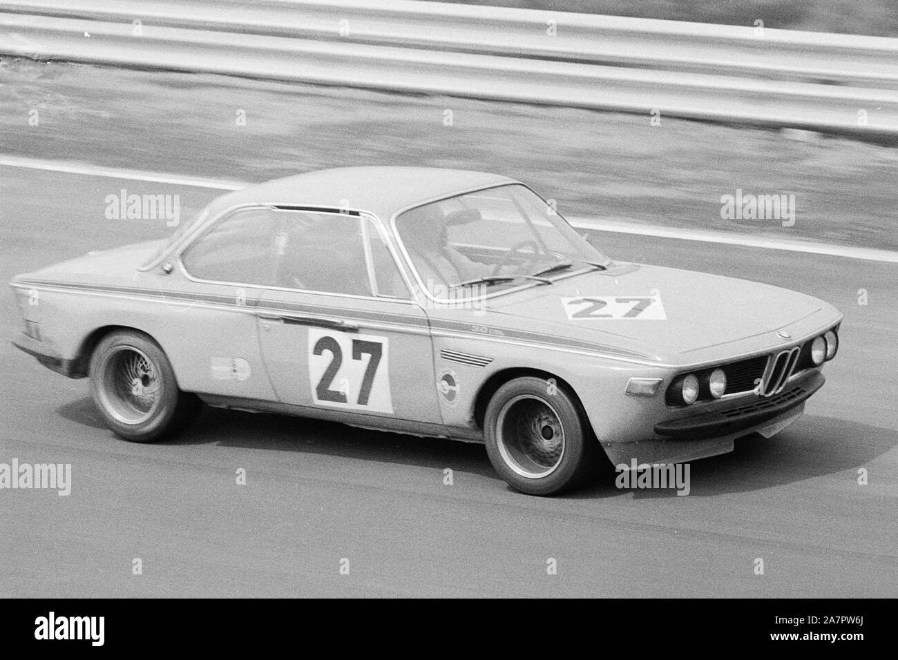 BMW 3.0 CSL during 1970s Touring Car Race at the Nuerburgring, Germany Stock Photo
