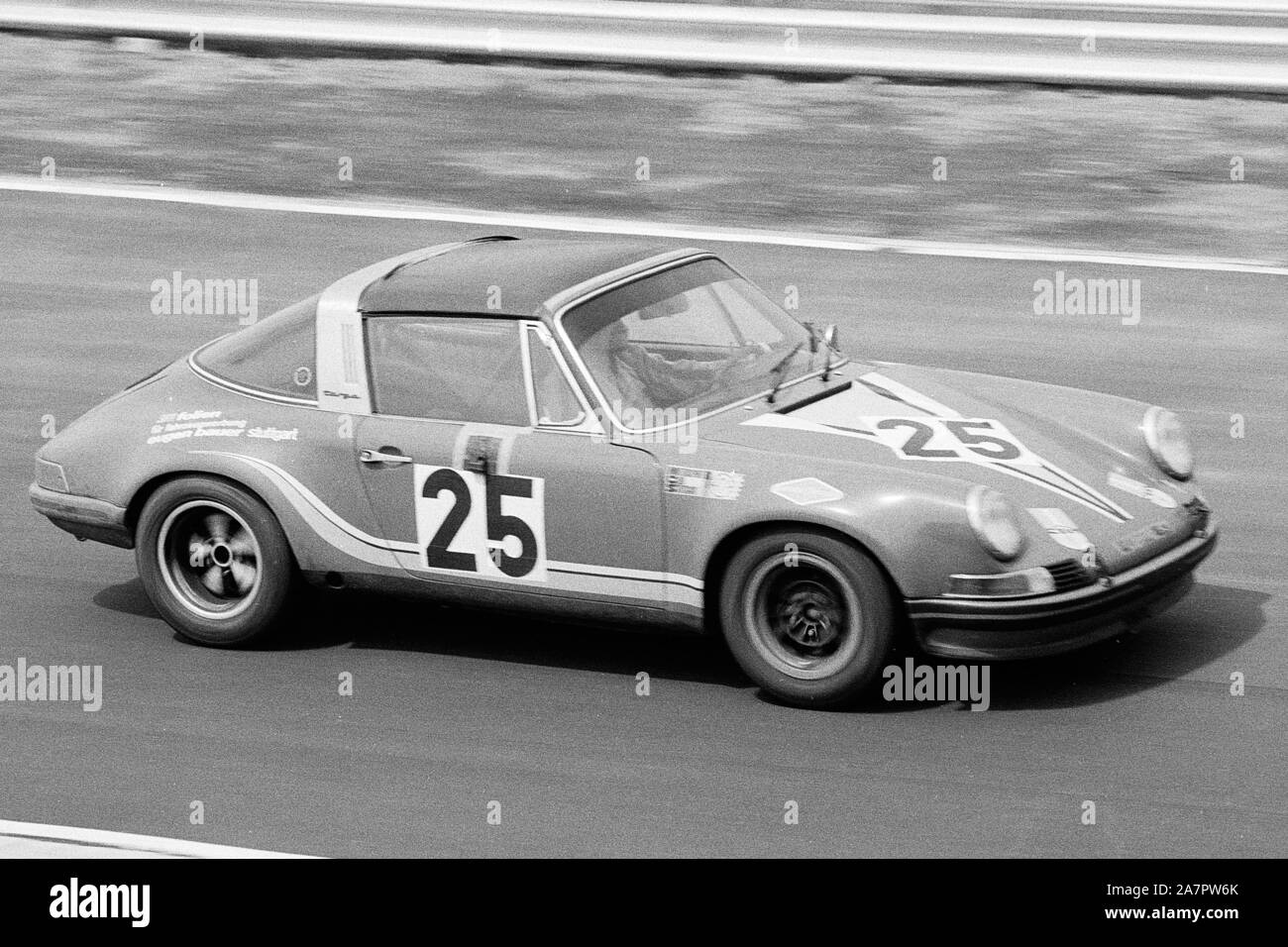 Porsche 911 Targa during 1970s Touring Car Race at the Nuerburgring, Germany Stock Photo