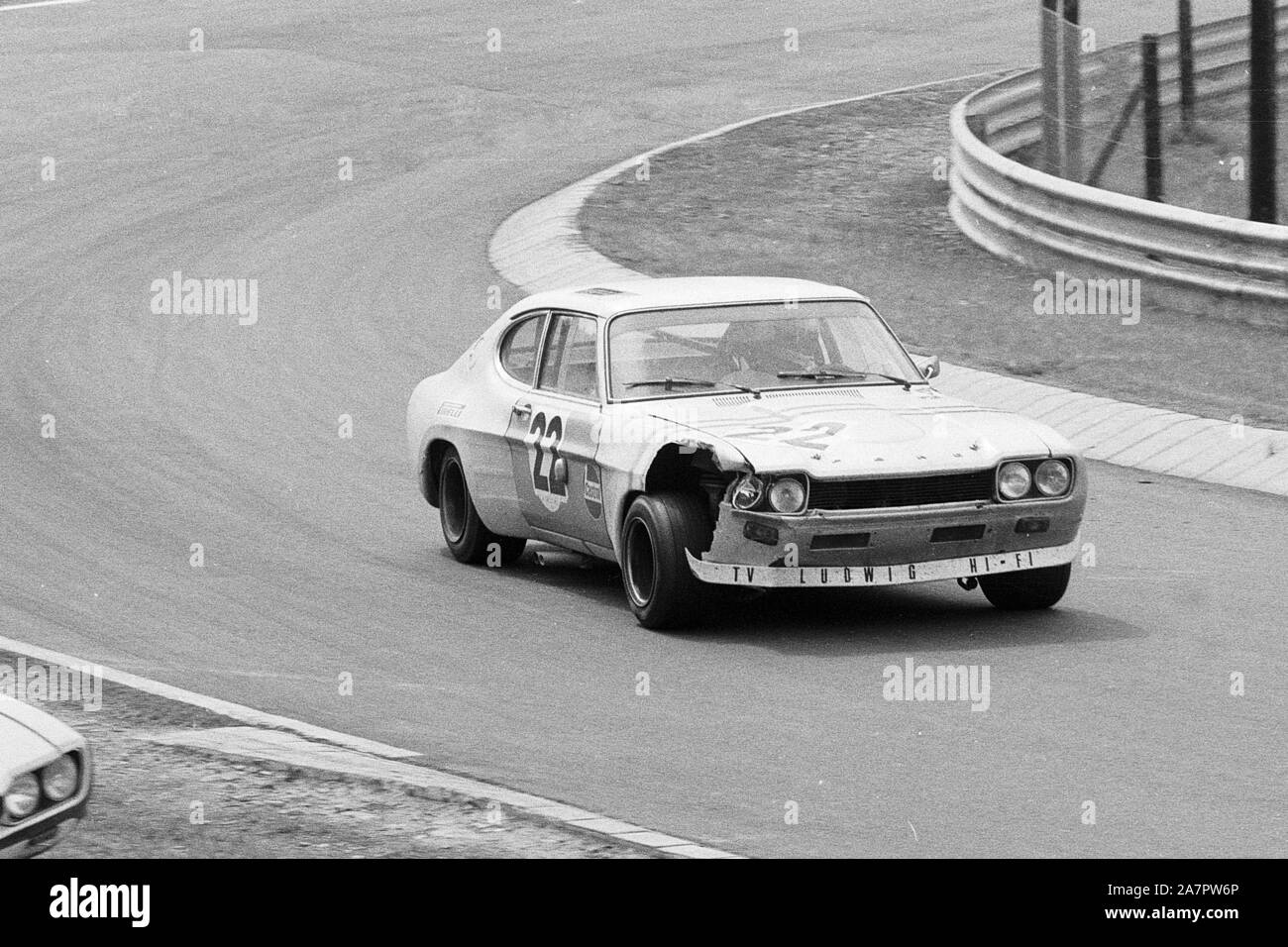 Ford Capri 3.0 during 1970s Touring Car Race at the Nuerburgring, Germany Stock Photo
