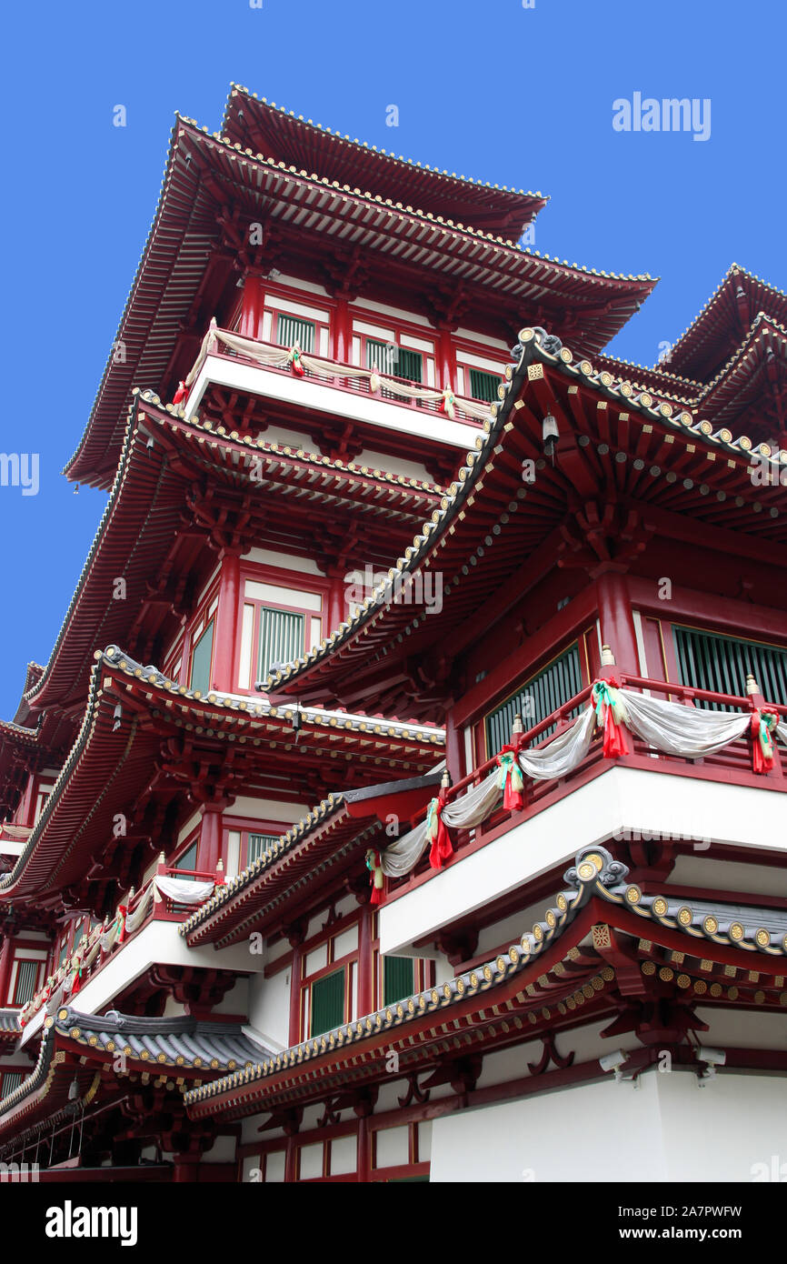 Singapore, Asia - Buddha Tooth Relic Temple in Tang dynasty architecture style. Stock Photo