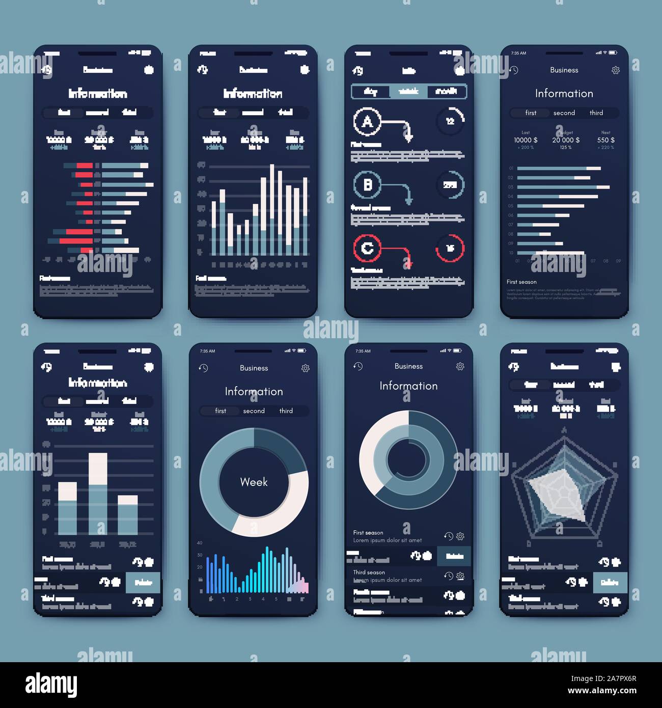 Different UI, UX, GUI screens and flat web icons for mobile apps ...