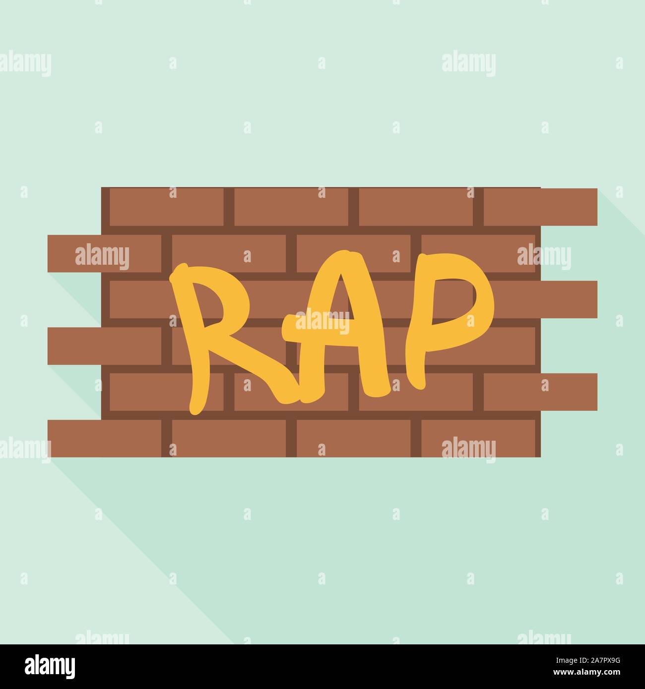 Brickwork icon, flat style Stock Vector