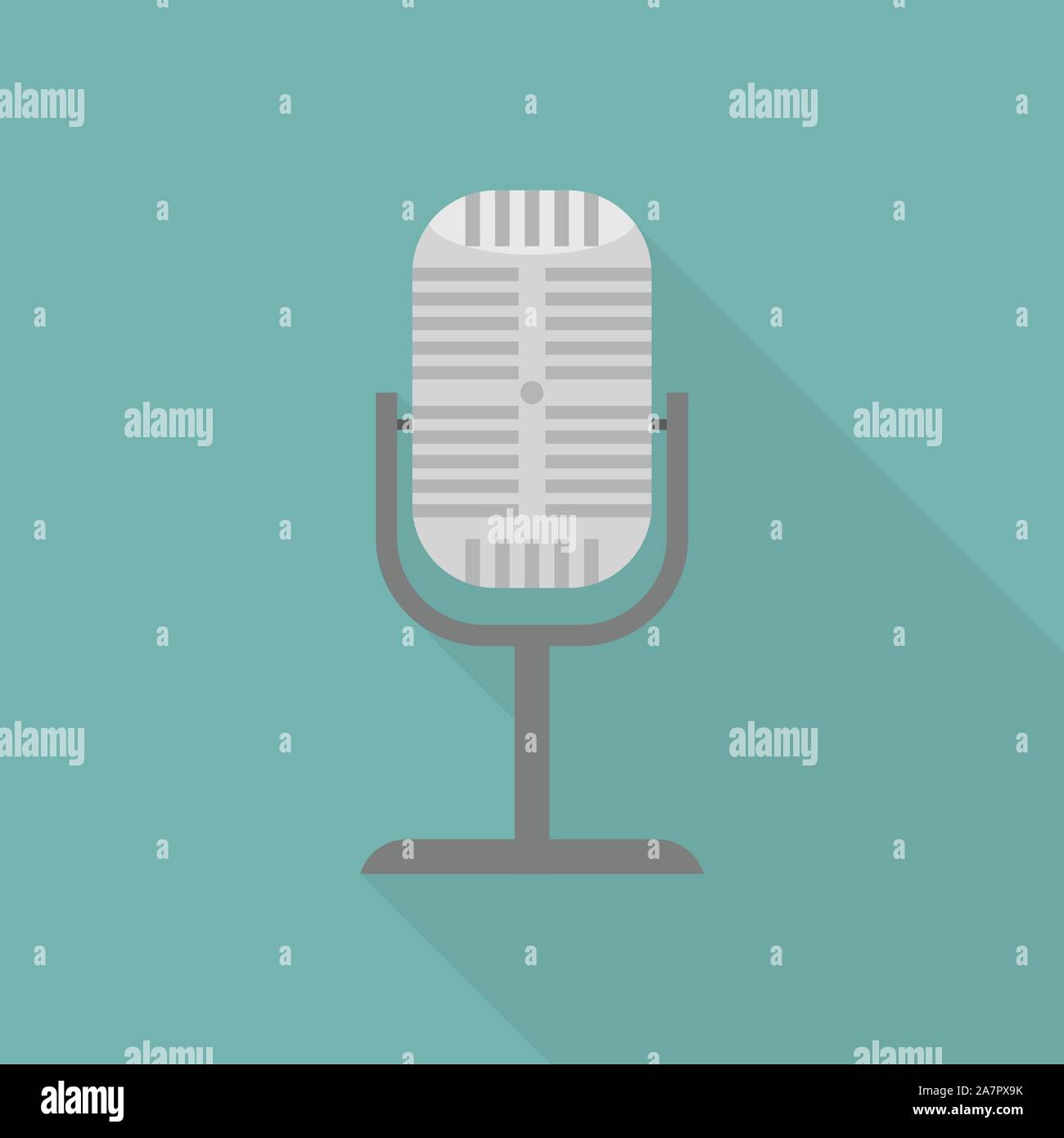 Microphone icon, flat style Stock Vector Image & Art - Alamy