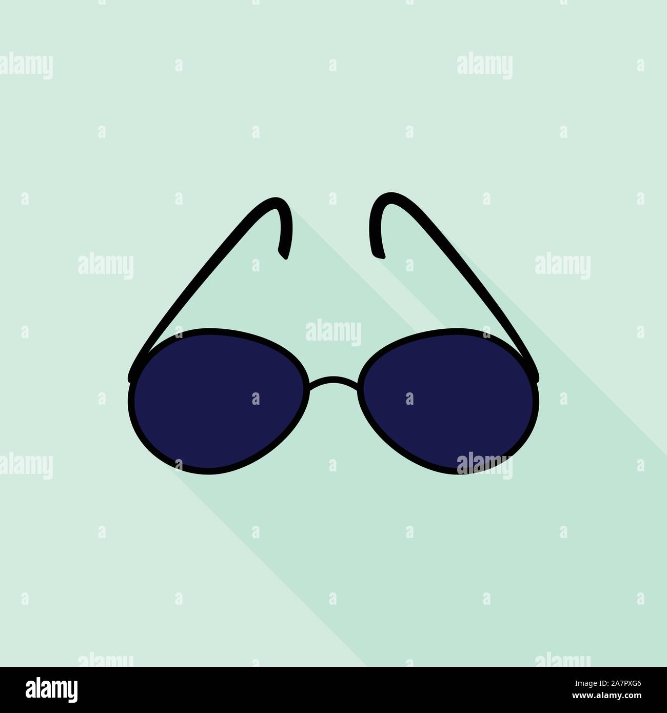 Sunglasses icon, flat style Stock Vector